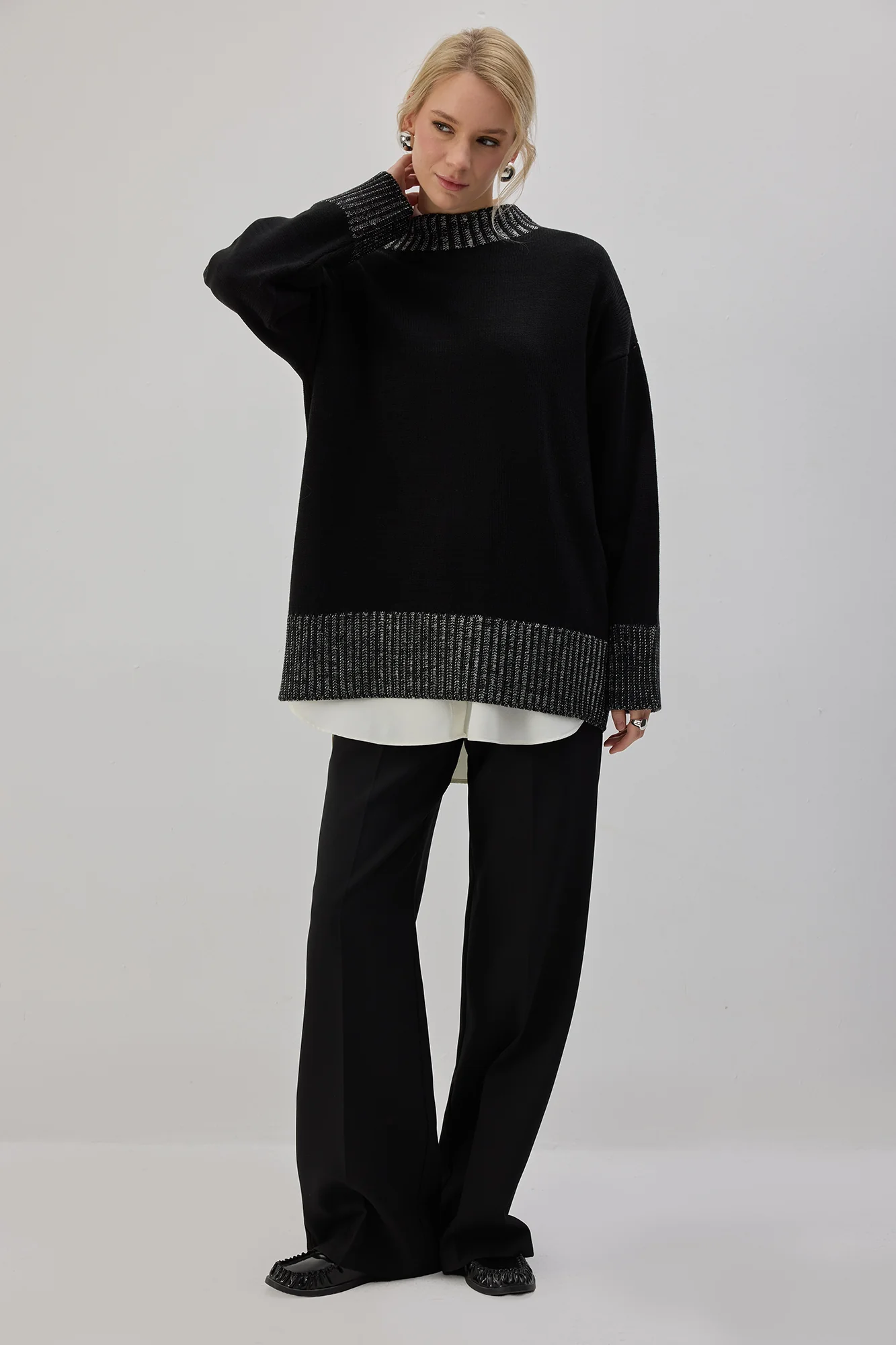 RIBBED LONG KNITTED SWEATER - Image 3