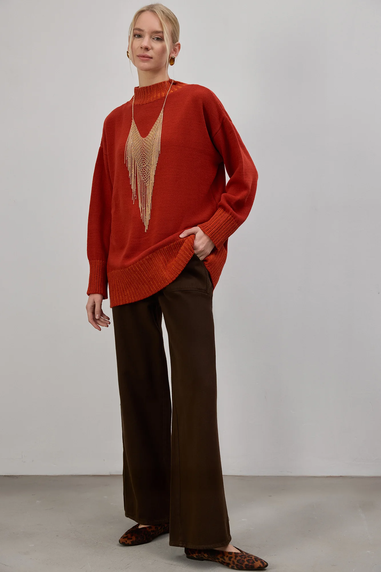 RIBBED LONG KNITTED SWEATER - Image 2