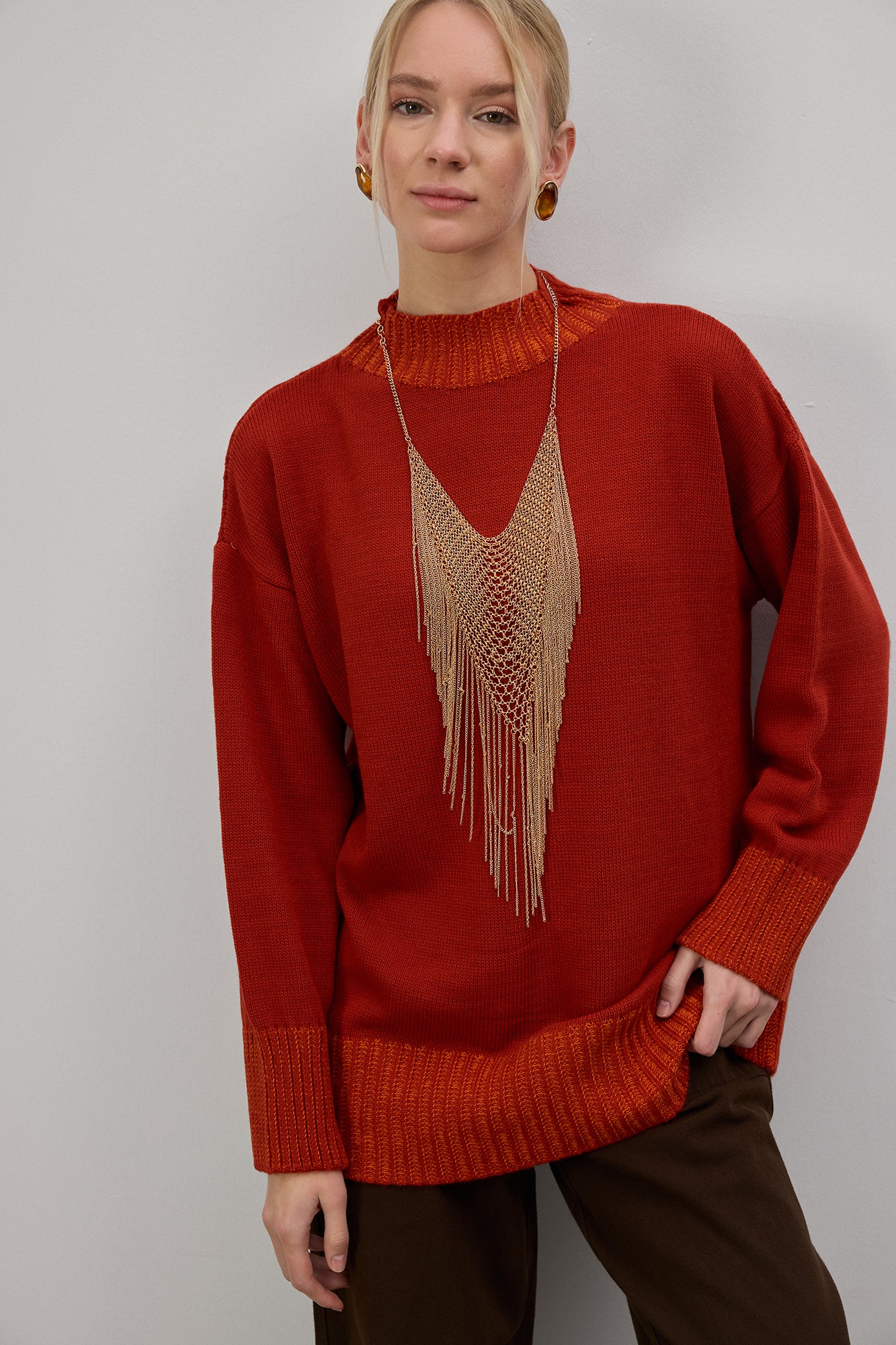 RIBBED LONG KNITTED SWEATER - Image 3