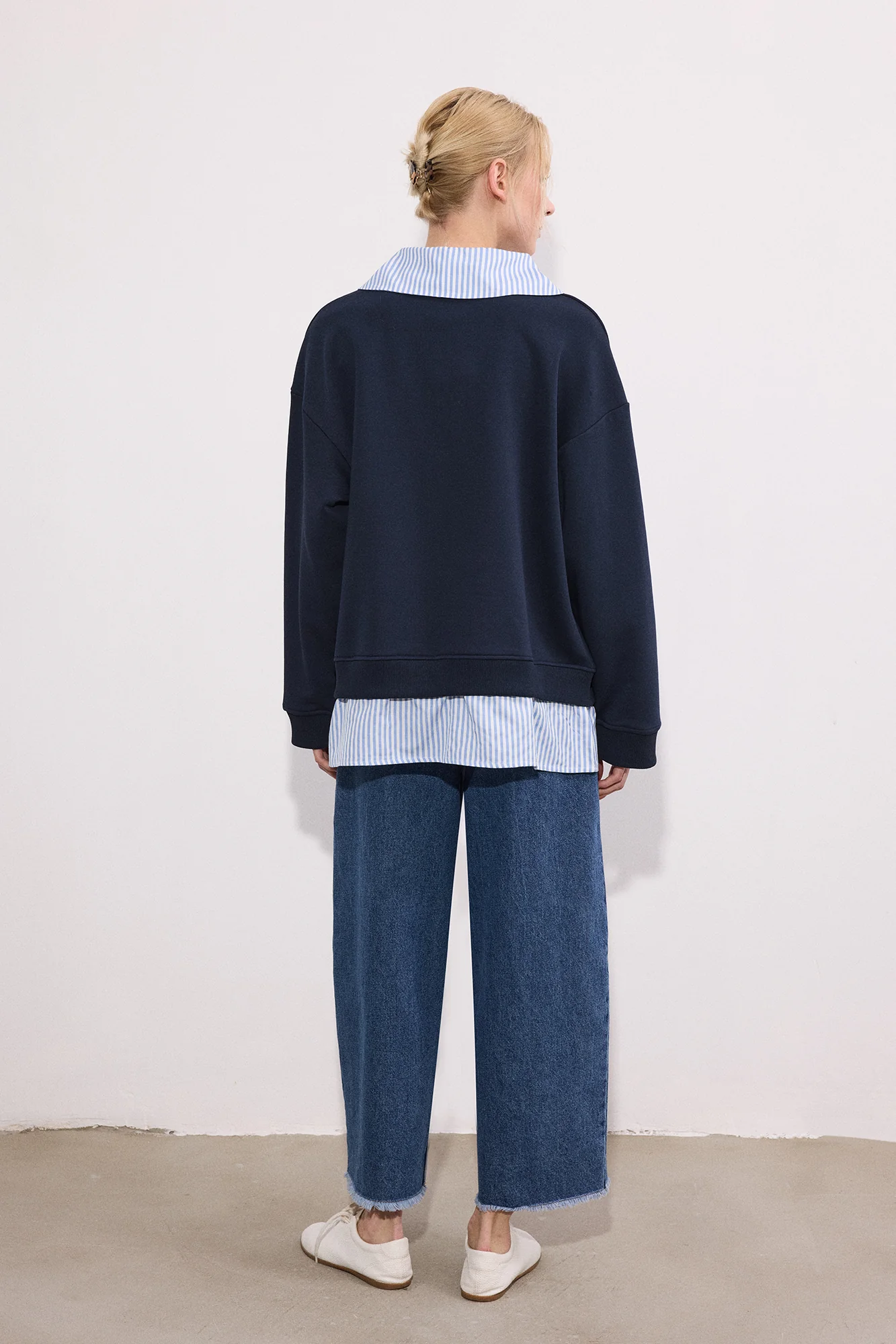STRİPED WİDE-NECK SWEATSHİRT - Image 5