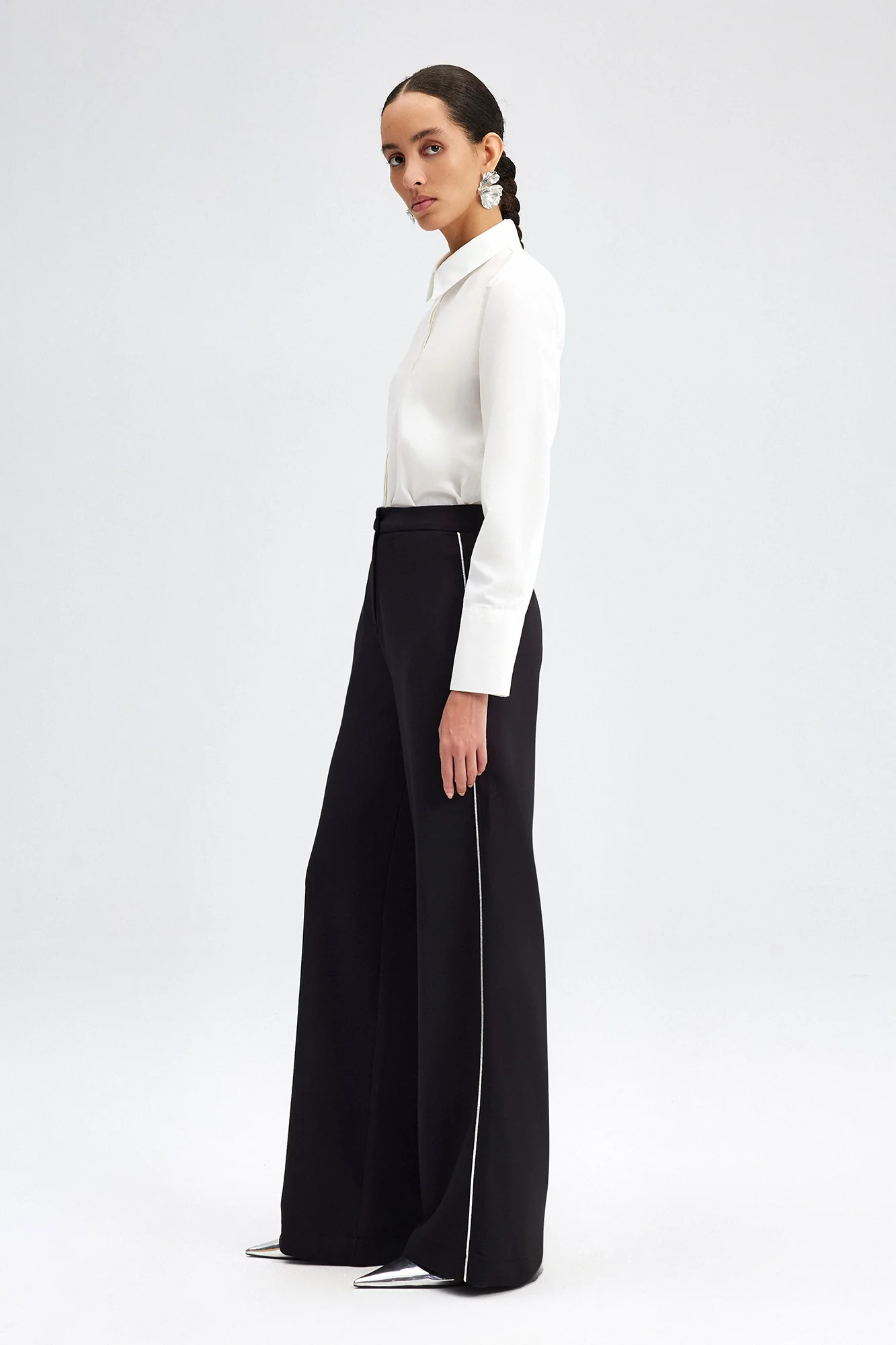 CREPE PANTS WITH TRIM DETAIL - Image 5