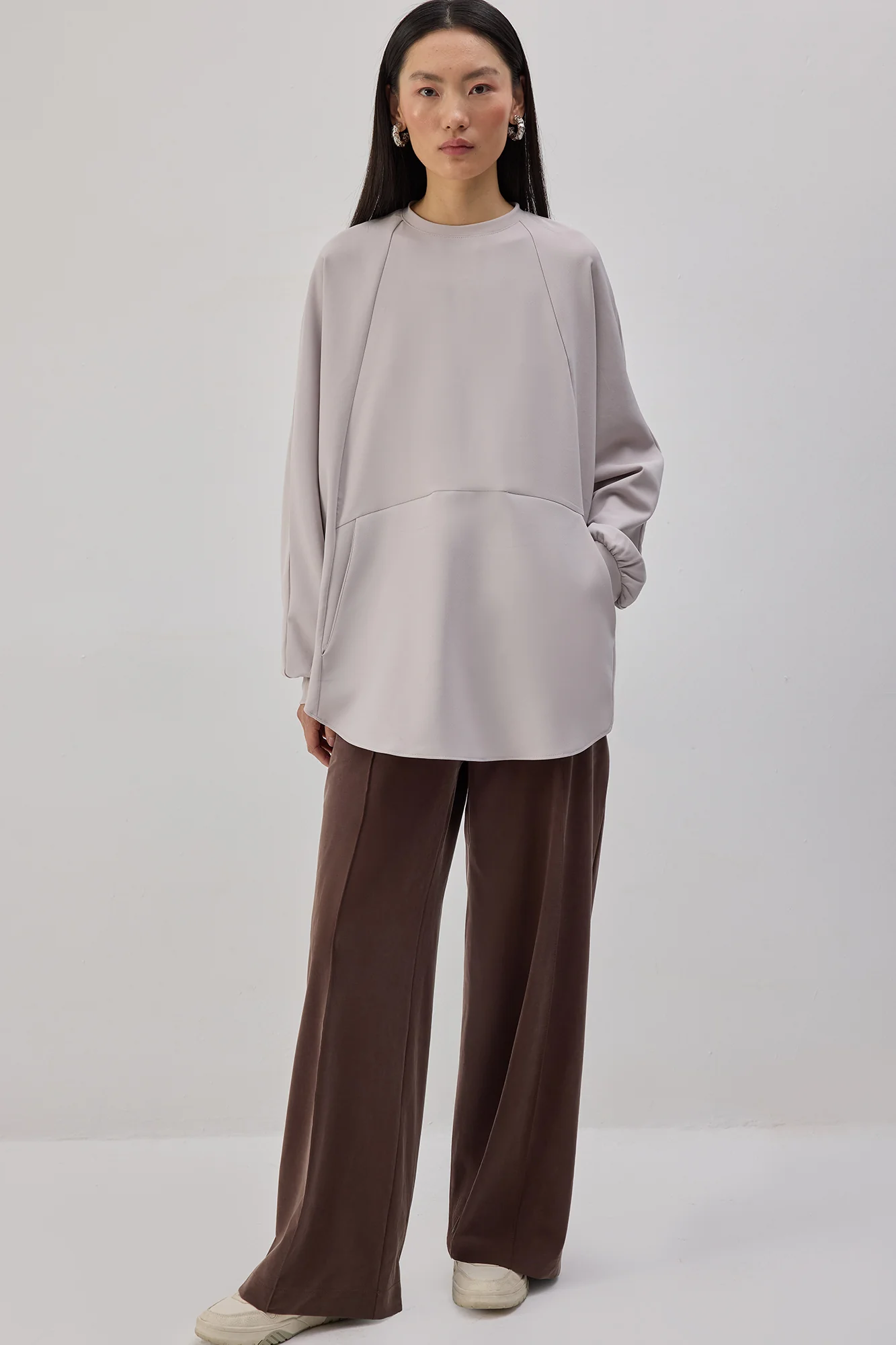 CREPE TUNIC WITH POCKETS - Image 2