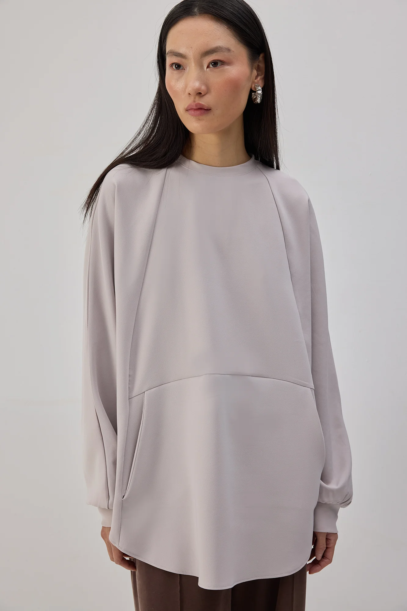 CREPE TUNIC WITH POCKETS - Image 3