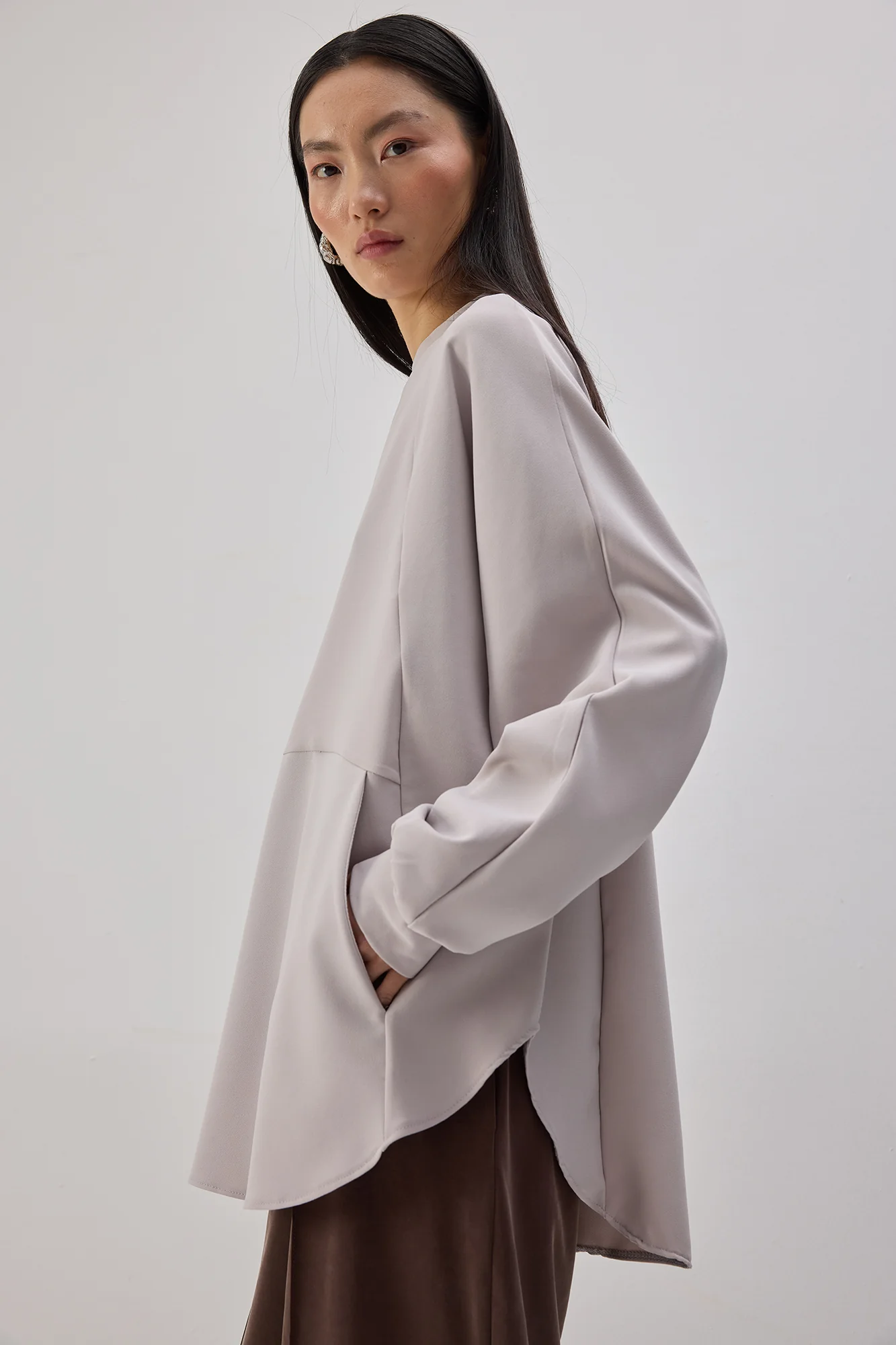 CREPE TUNIC WITH POCKETS - Image 4