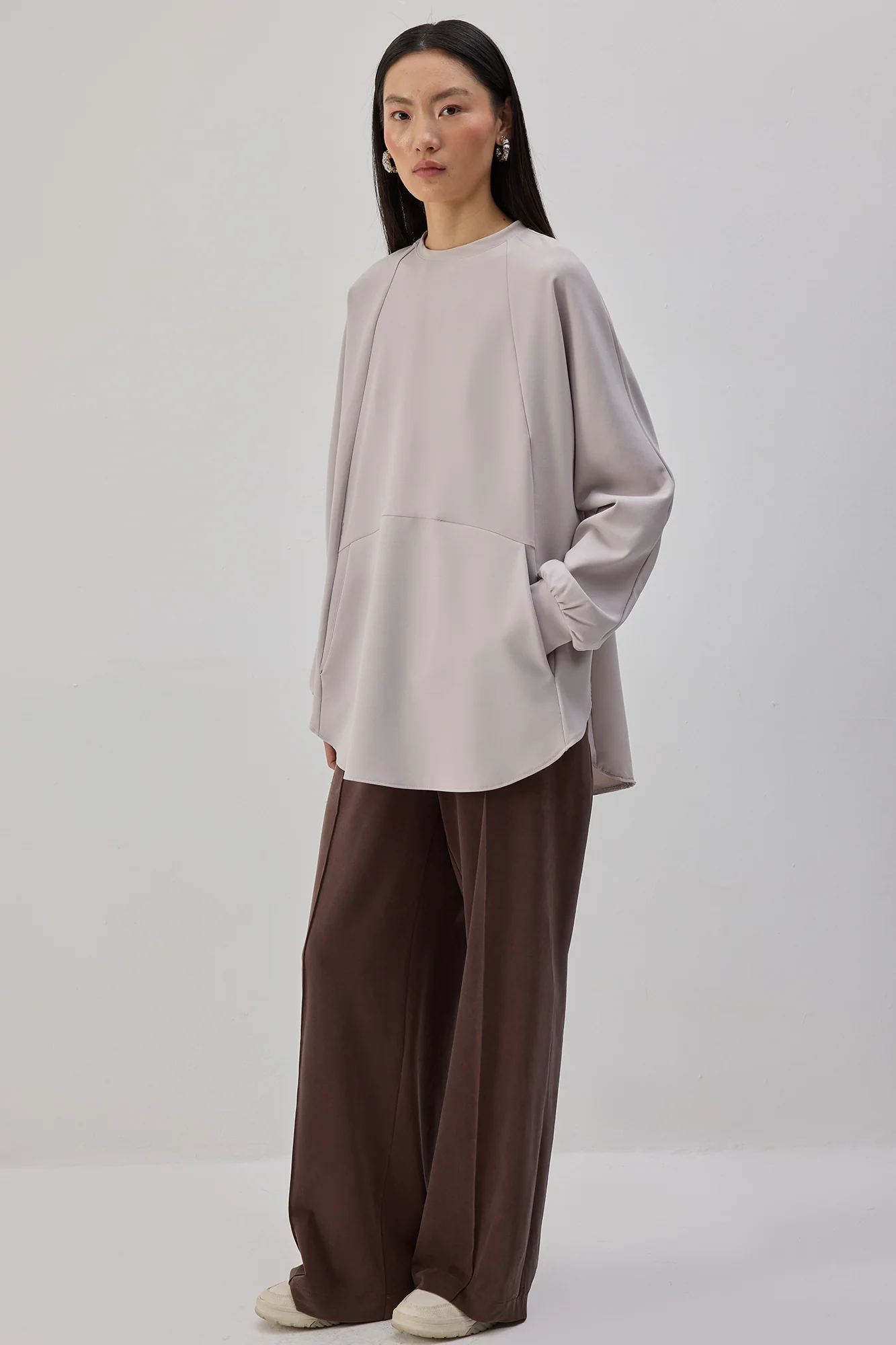 CREPE TUNIC WITH POCKETS - Image 5
