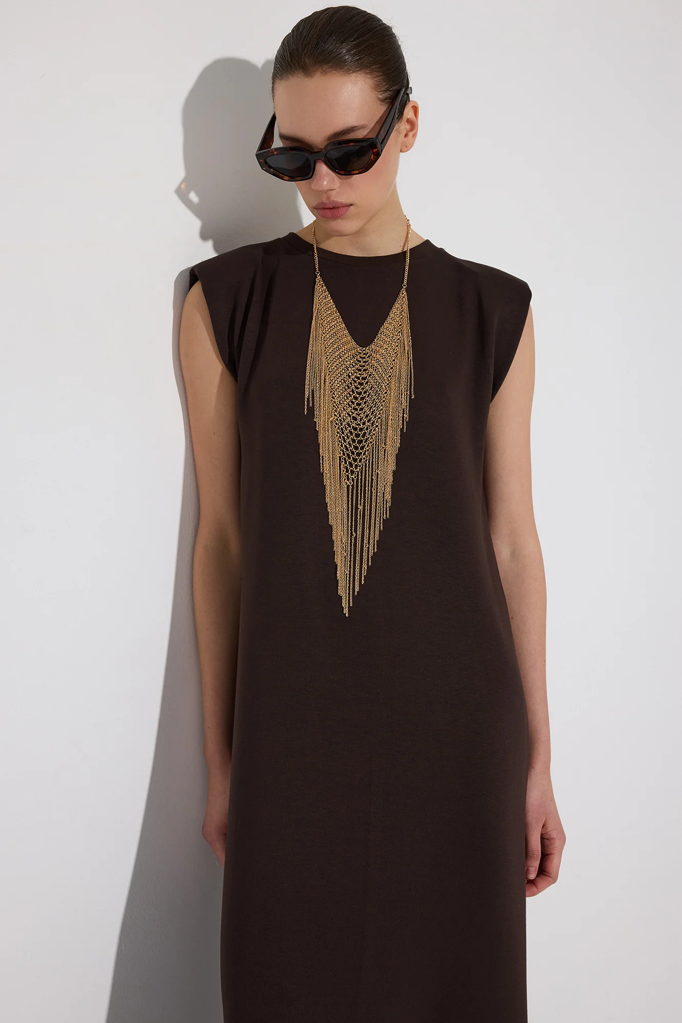 CREW NECK PADDED DRESS - Image 3