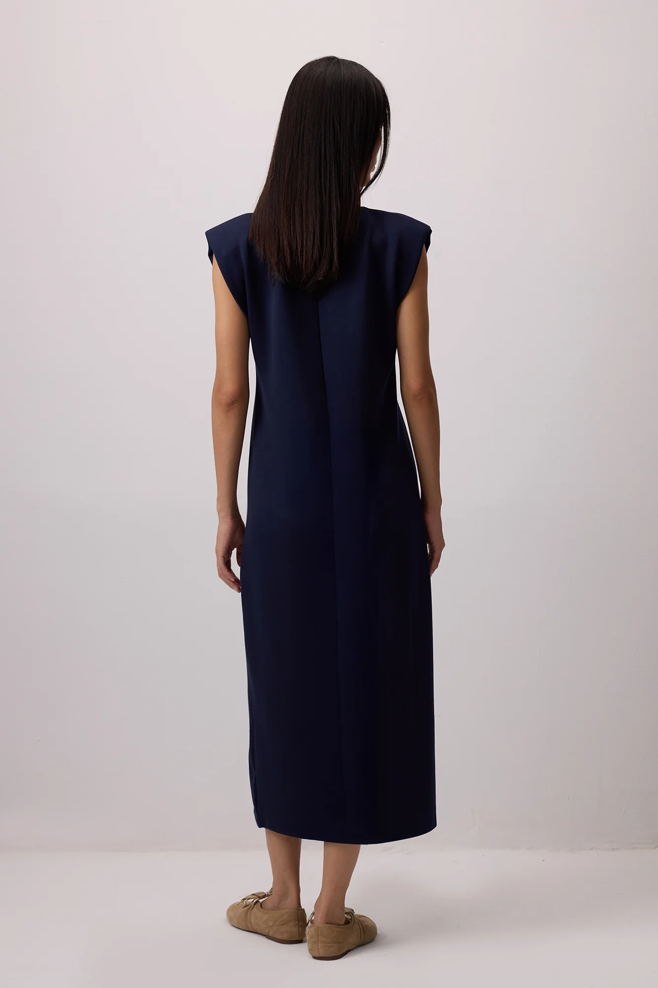 CREW NECK PADDED DRESS - Image 4