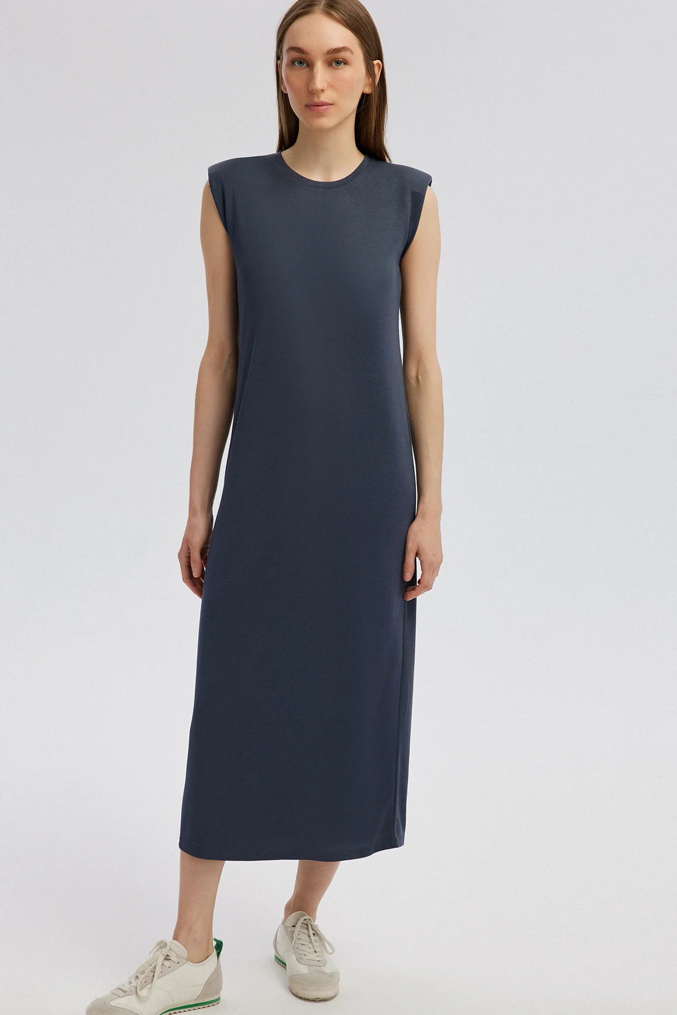 CREW NECK PADDED DRESS - Image 2