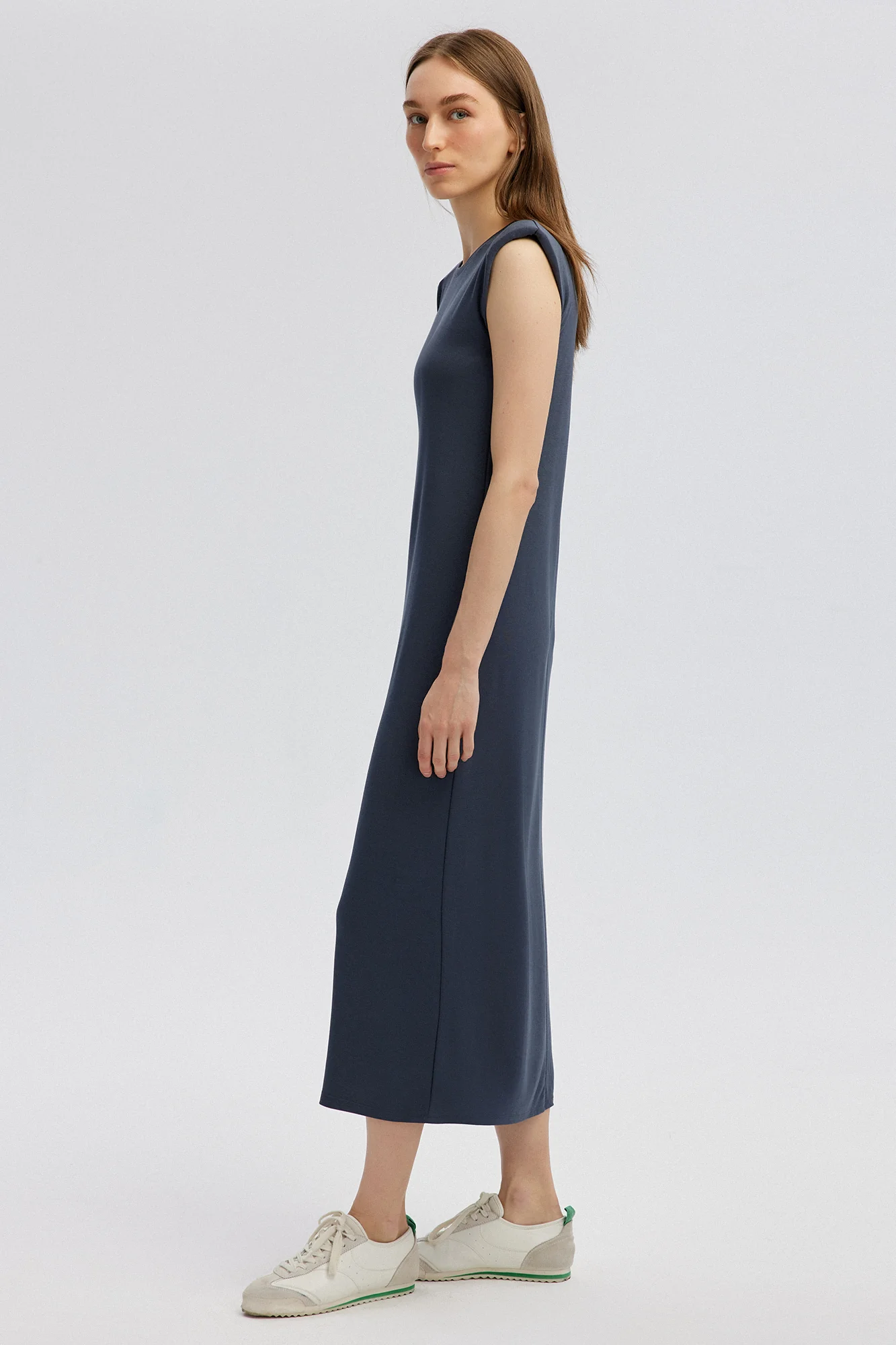 CREW NECK PADDED DRESS - Image 3