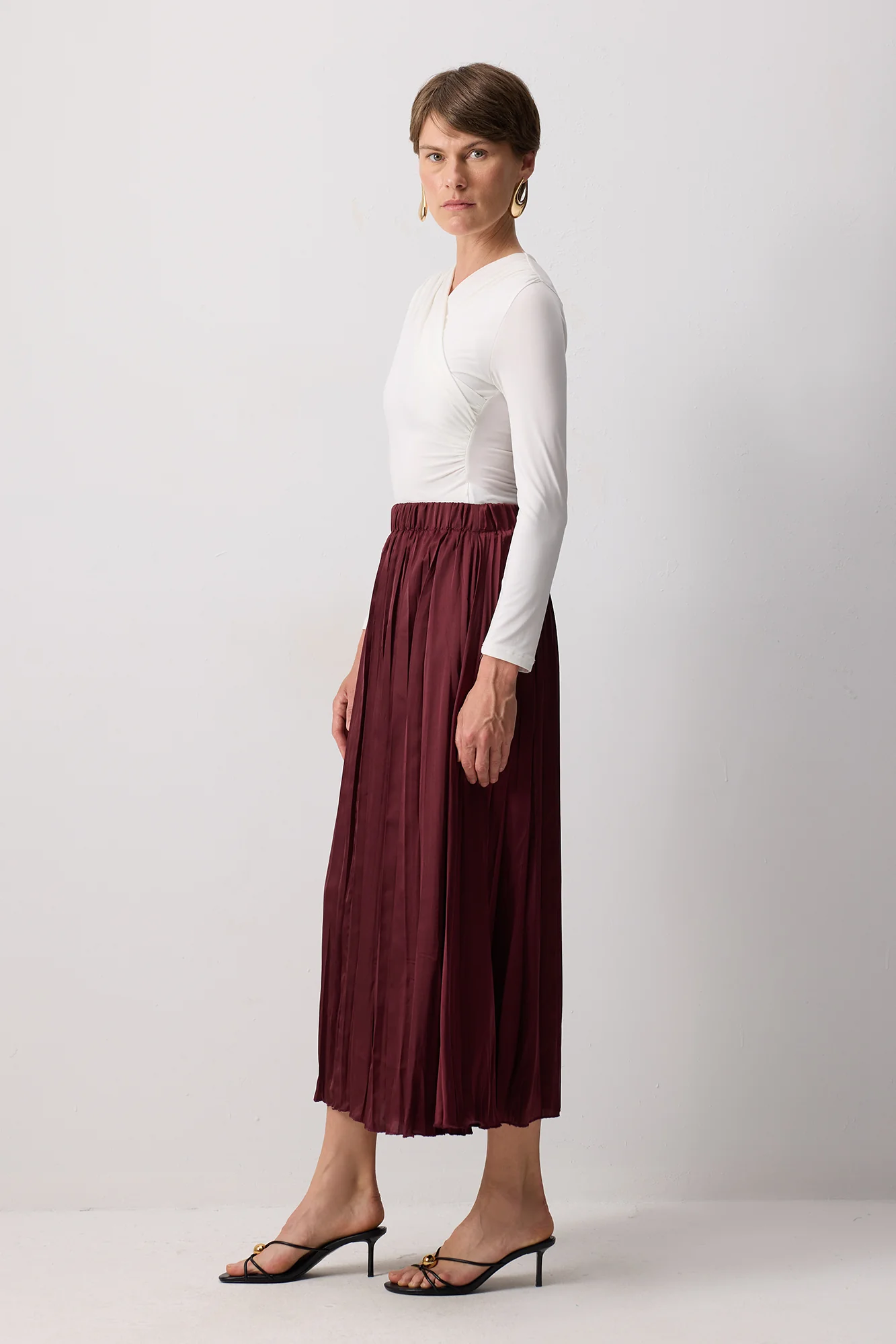 CRUSHED SATIN SKIRT - Image 3