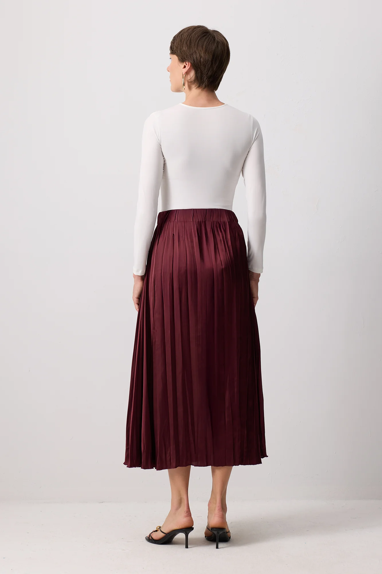 CRUSHED SATIN SKIRT - Image 4