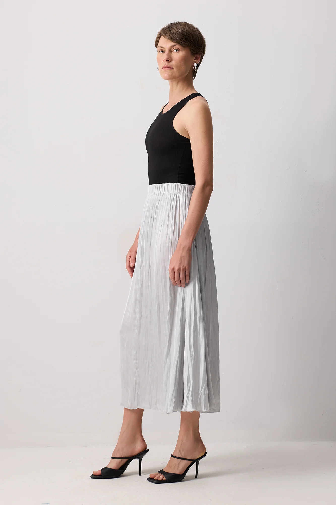 CRUSHED SATIN SKIRT - Image 3