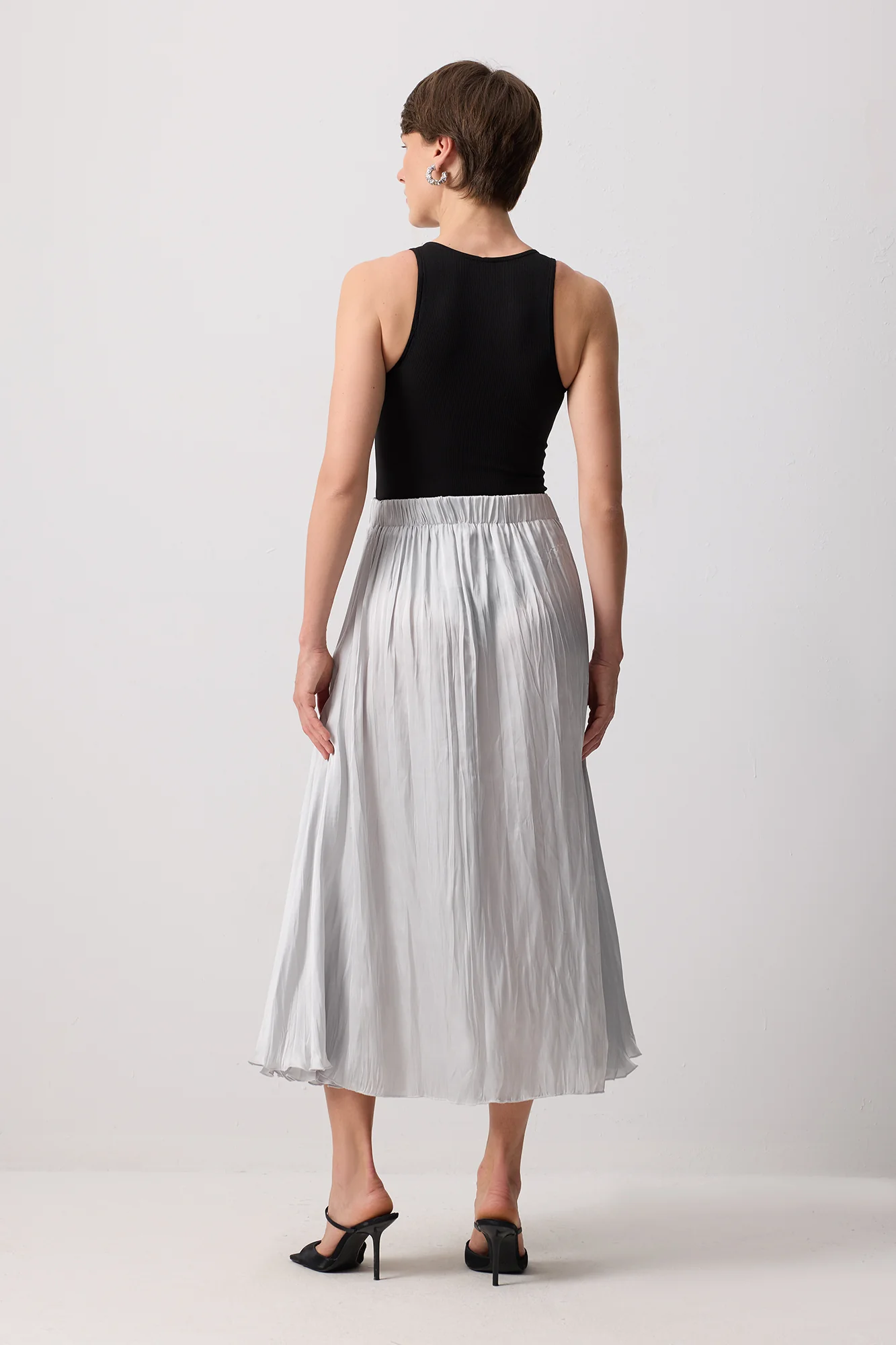 CRUSHED SATIN SKIRT - Image 4