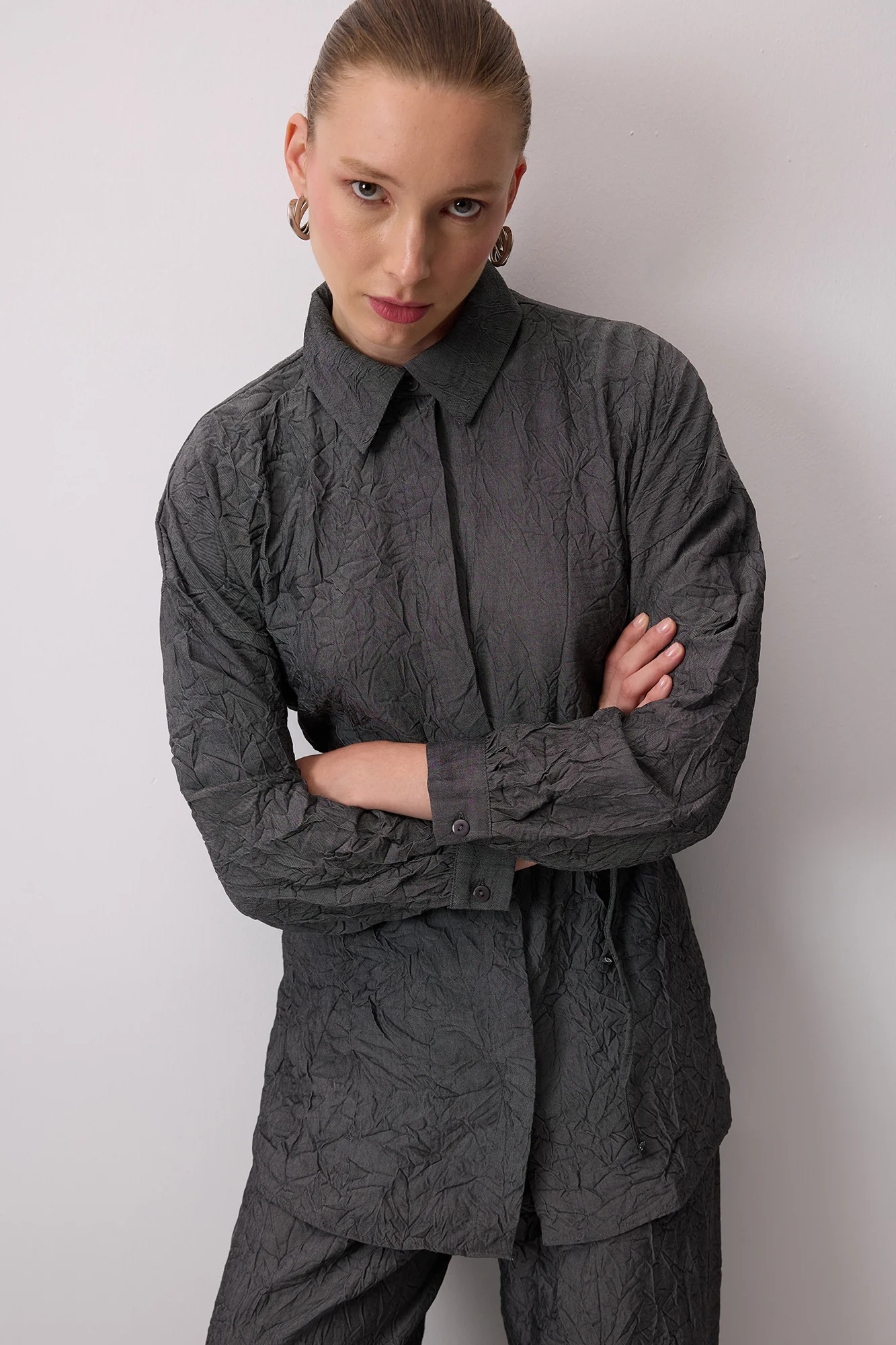 CRUSHED SHIRT TROUSER SET - Image 3