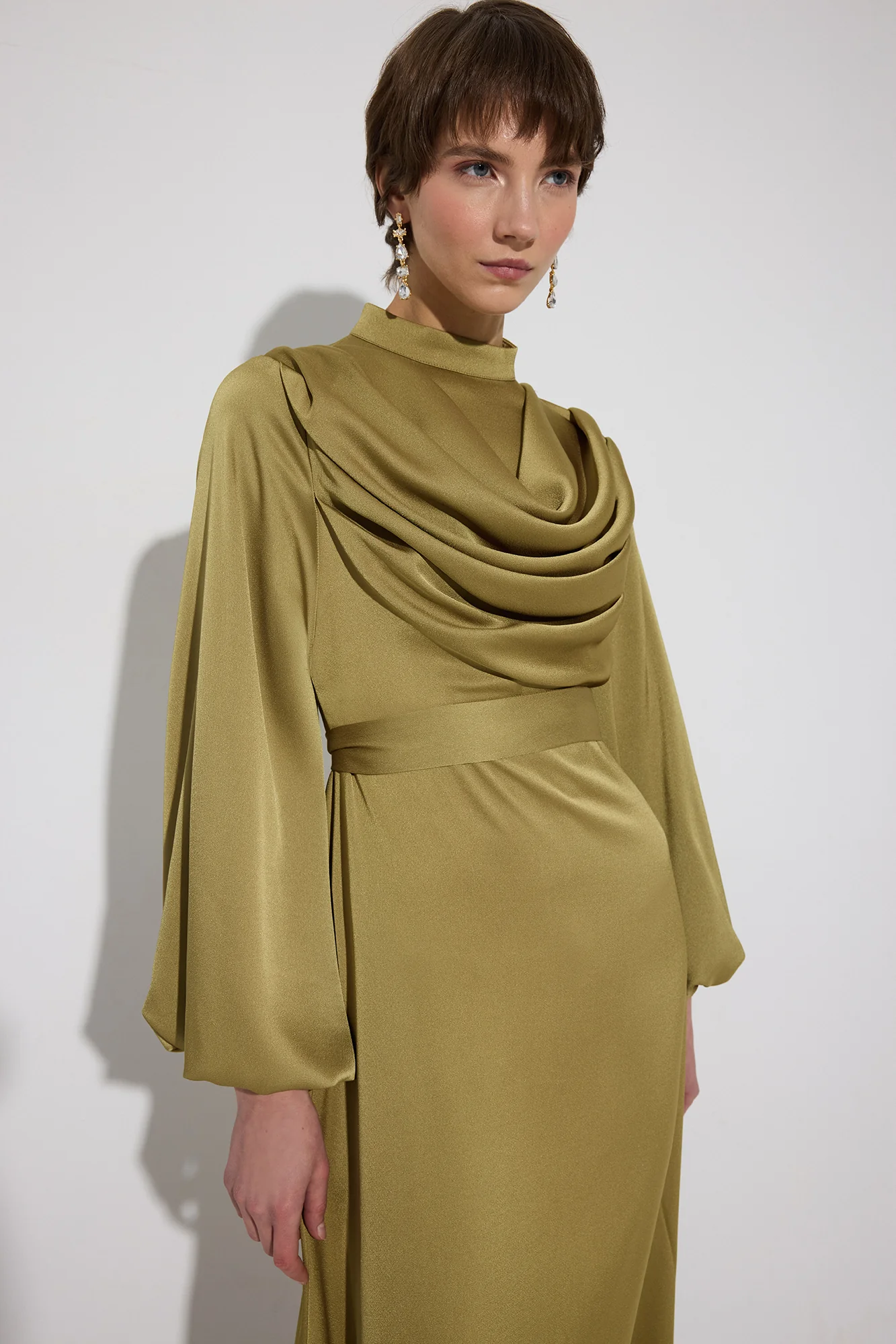 DEGAJE COLLARED BELTED DRESS - Image 3