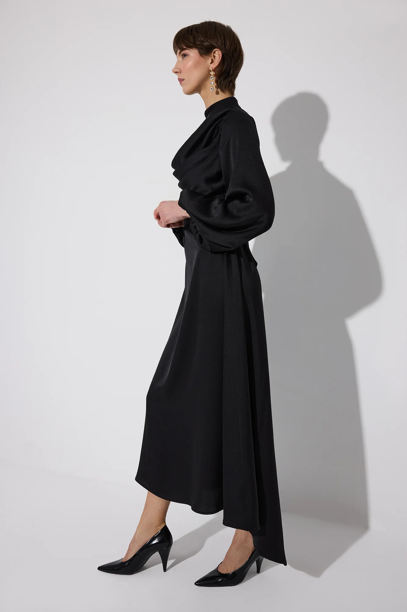 DEGAJE COLLARED BELTED DRESS - Image 3