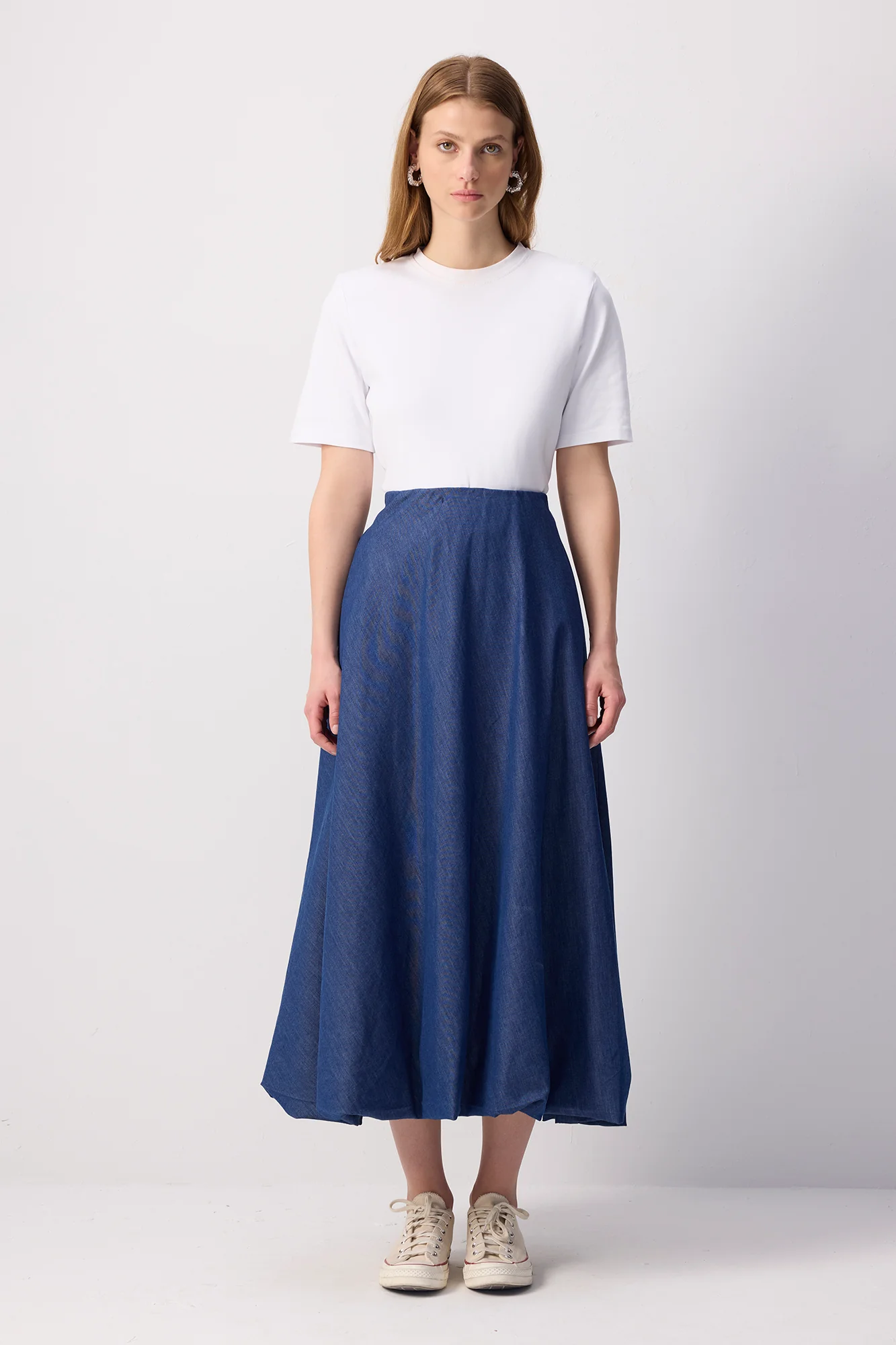 DENIM EFFECTED BALLOON SKIRT - Image 3