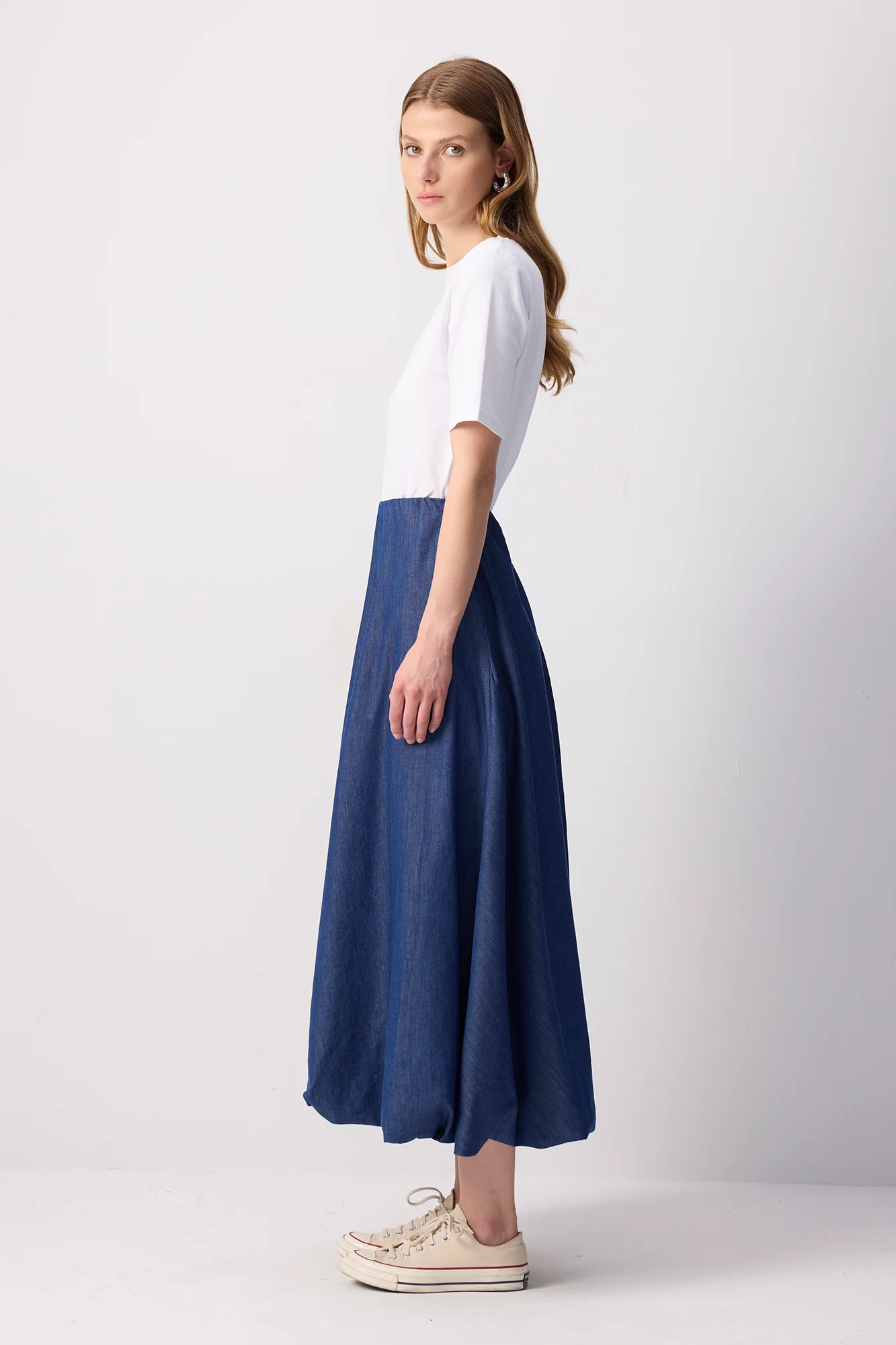 DENIM EFFECTED BALLOON SKIRT - Image 4