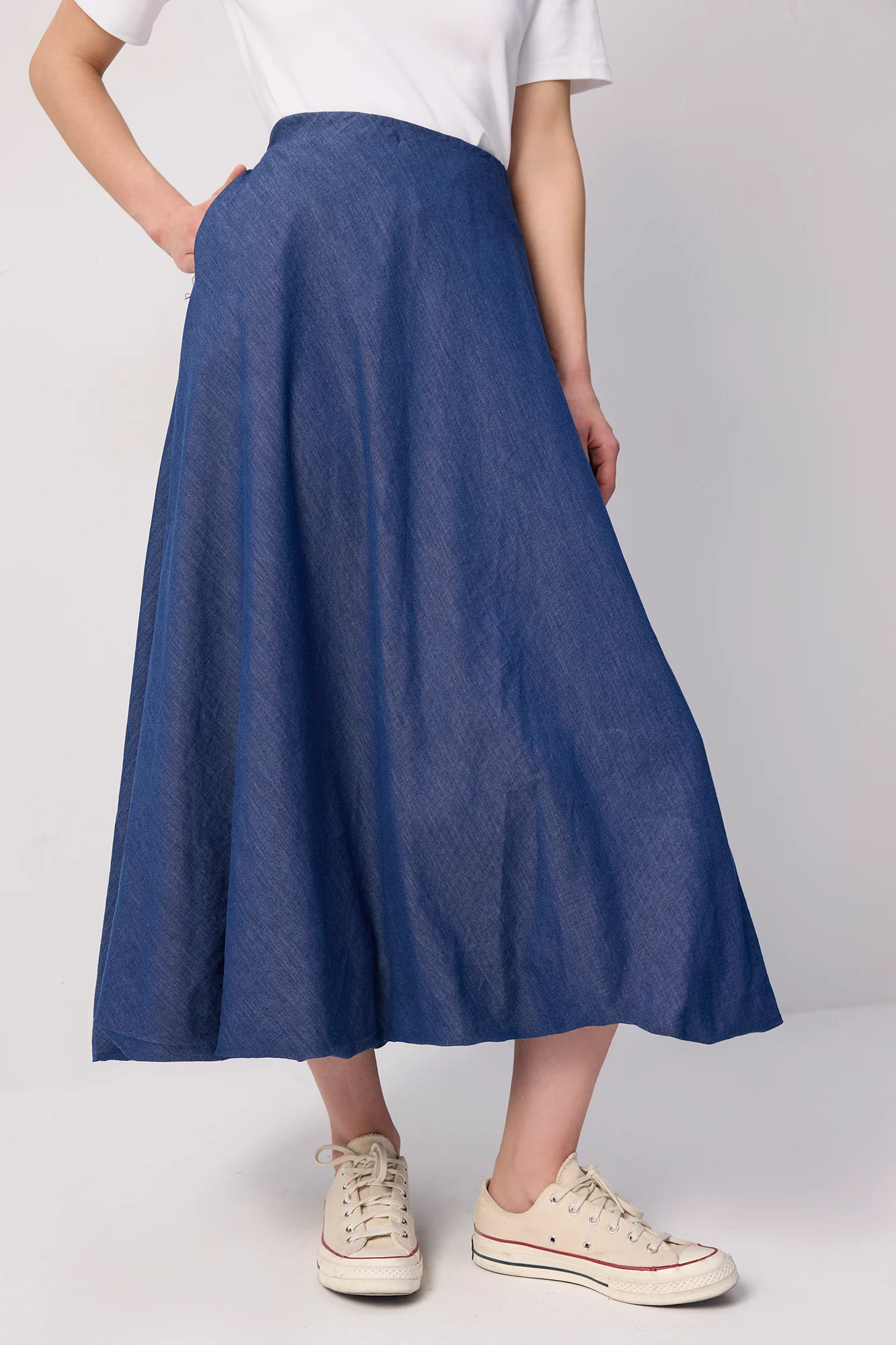DENIM EFFECTED BALLOON SKIRT - Image 5