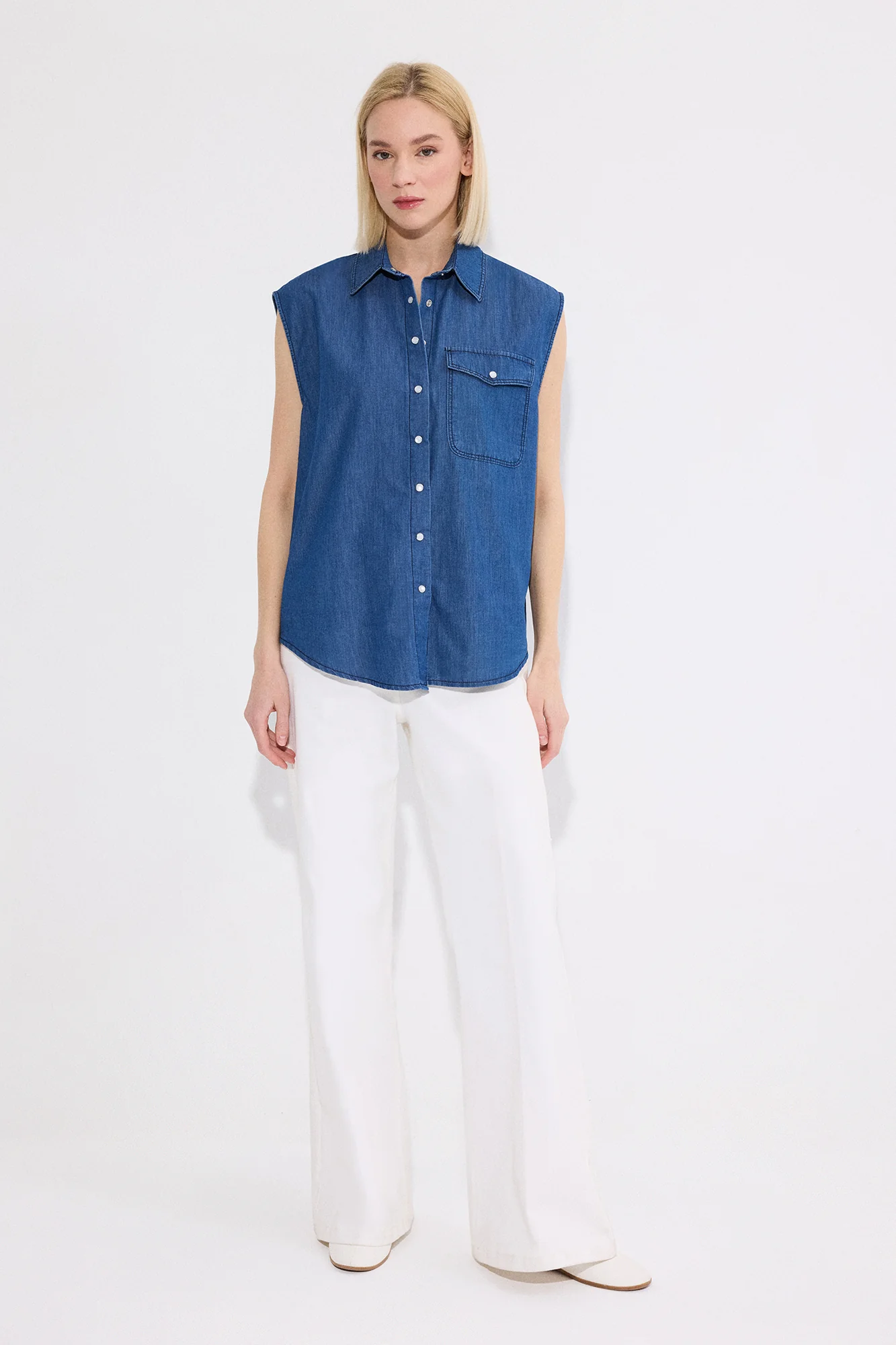 DENIM EFFECTED VEST - Image 3