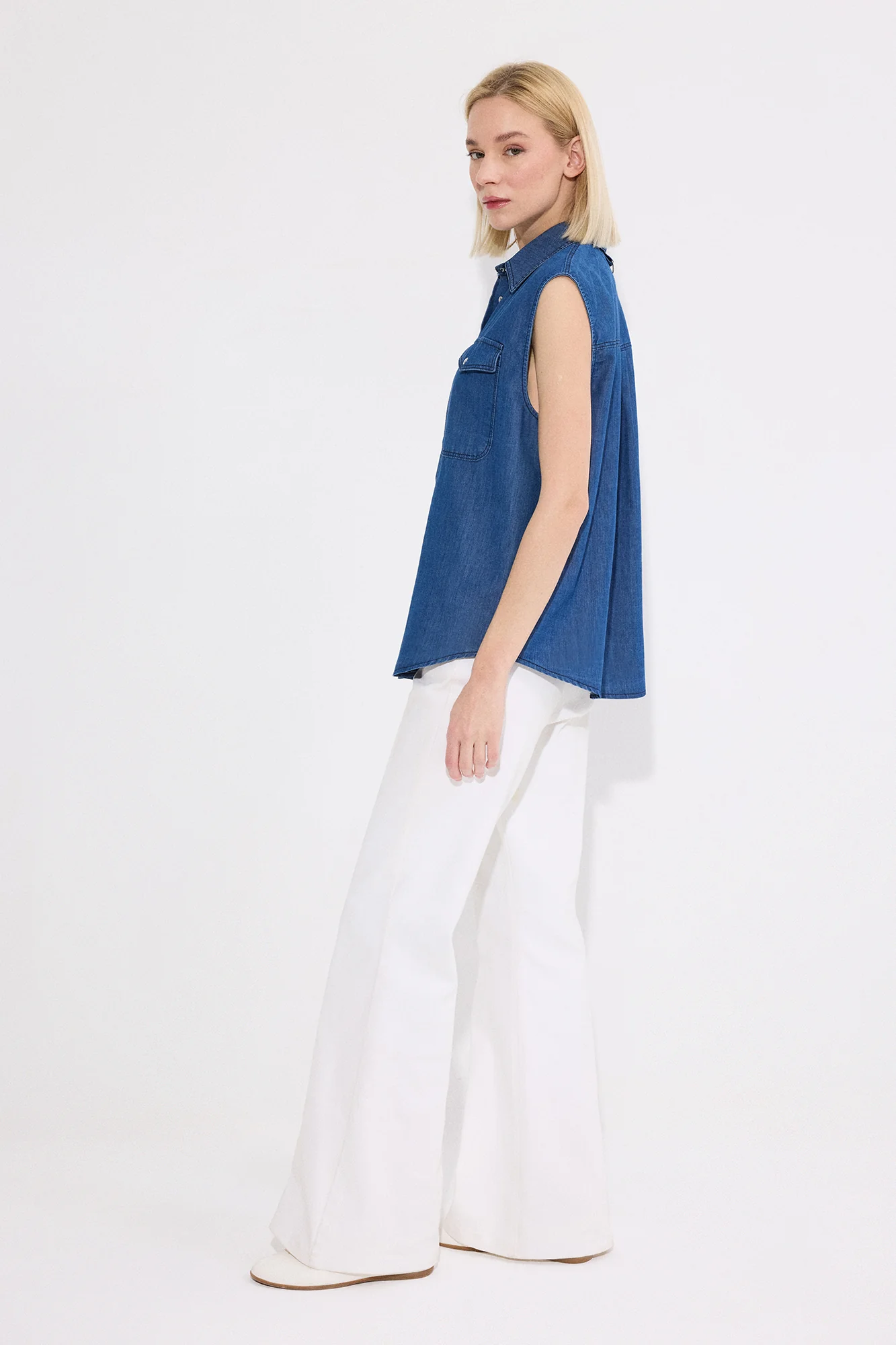 DENIM EFFECTED VEST - Image 4