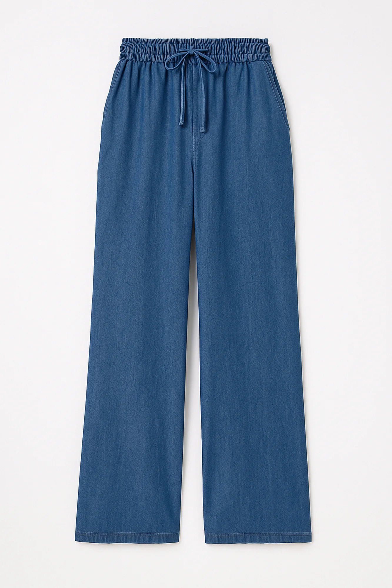 DENIM EFFECTED WIDE LEG TROUSERS - Image 4
