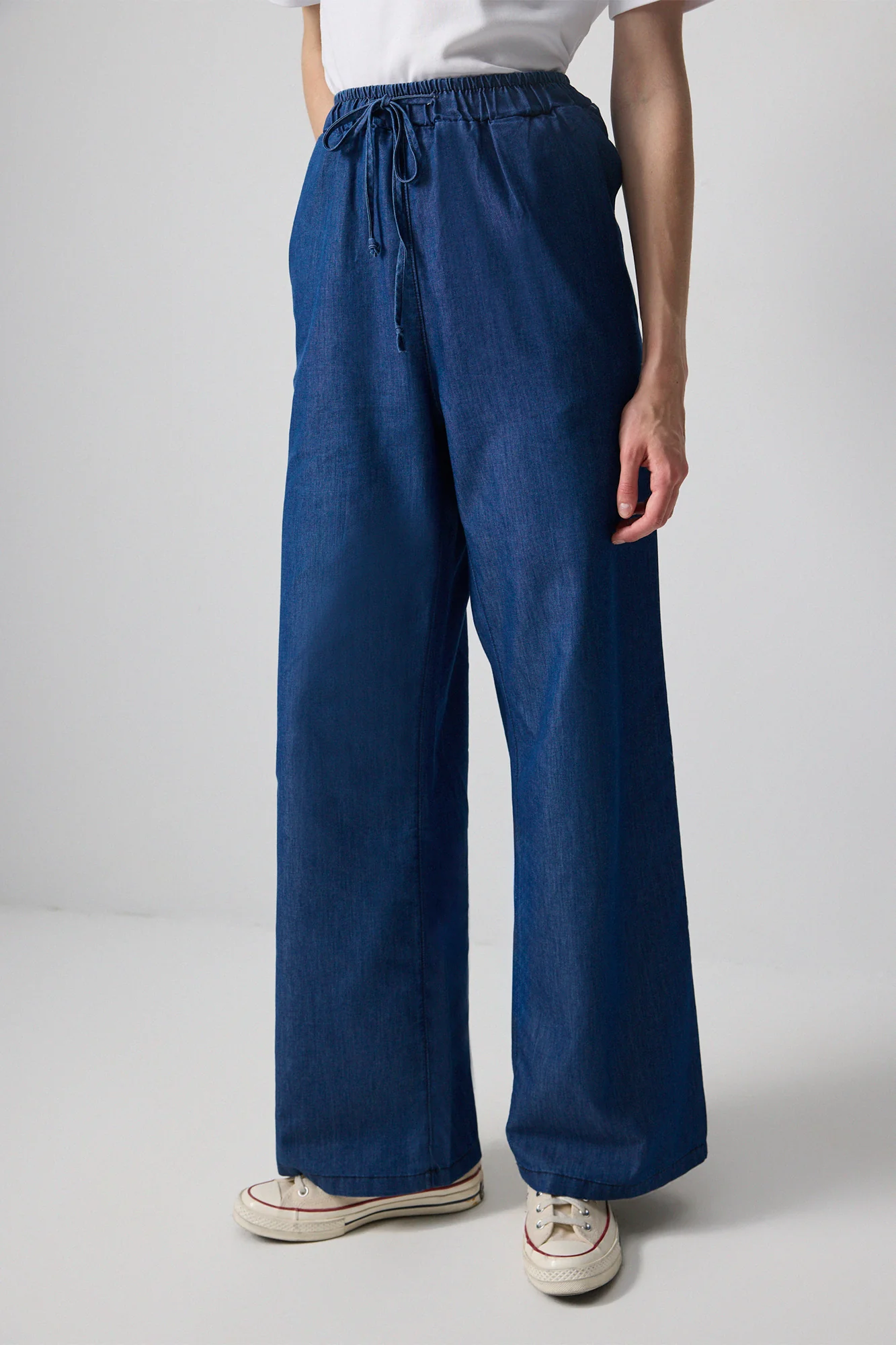 DENIM EFFECTED WIDE LEG TROUSERS - Image 6