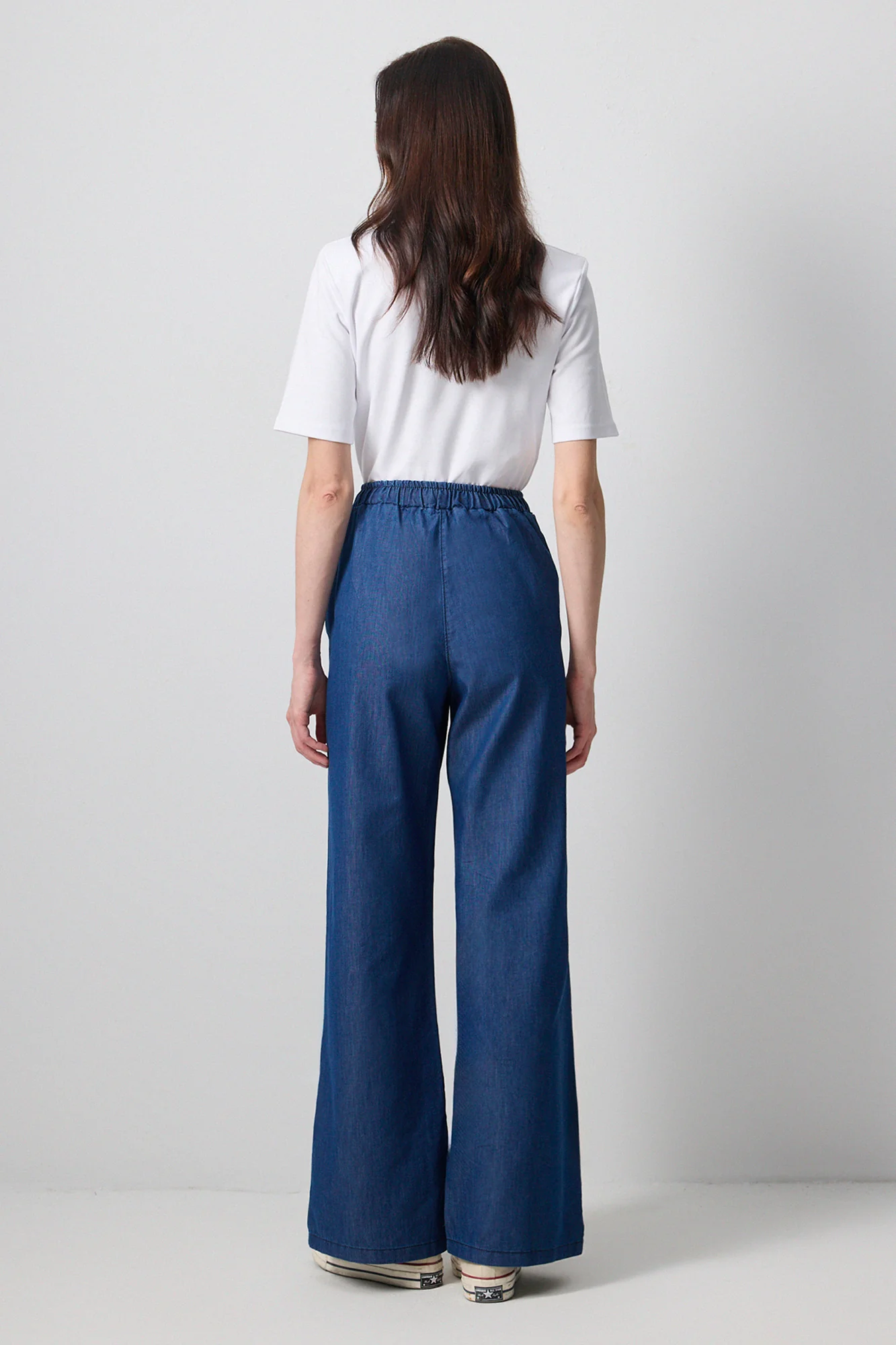 DENIM EFFECTED WIDE LEG TROUSERS - Image 8