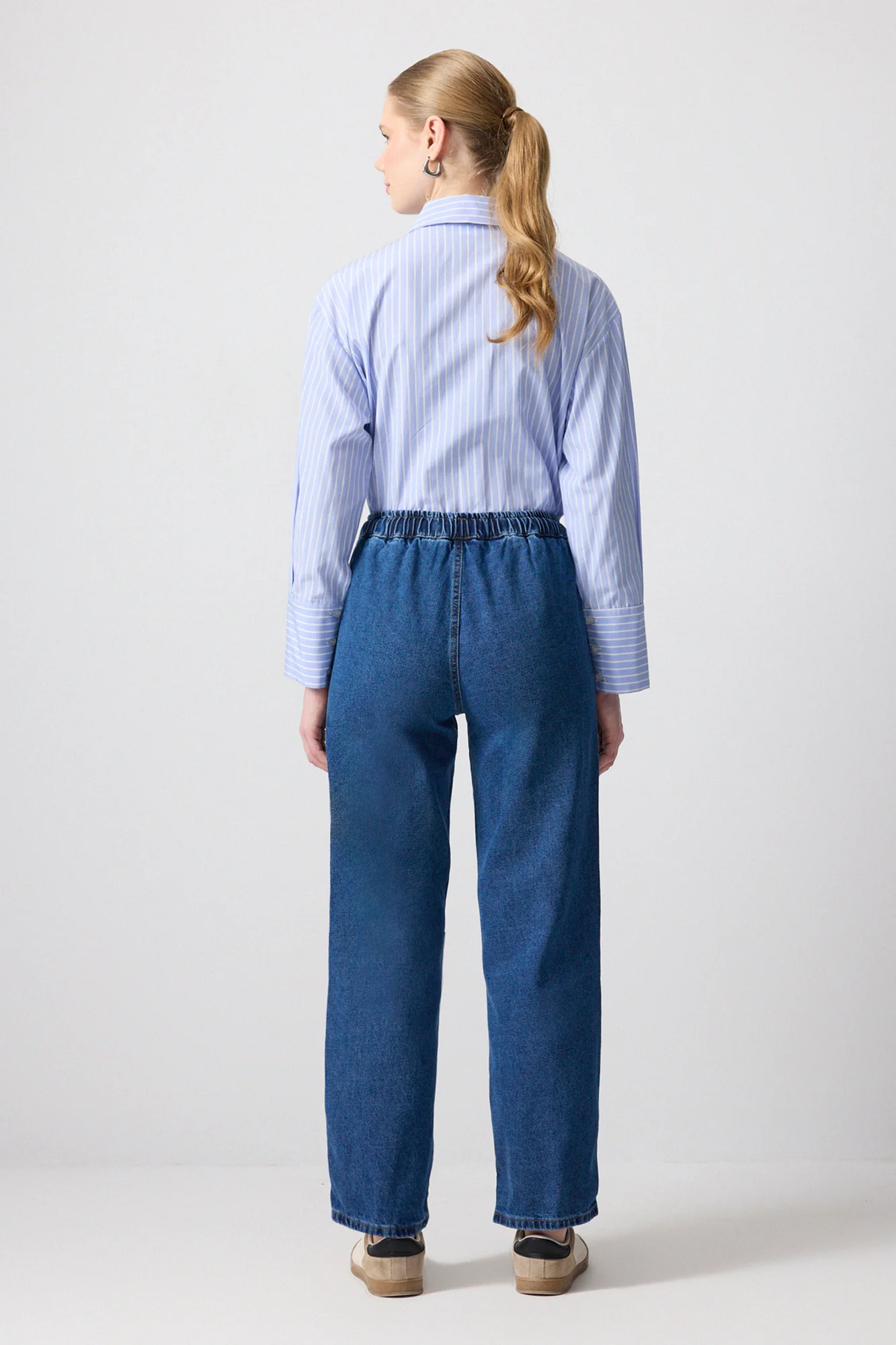 DENIM TROUSERS WITH ELASTICATED WAIST - Image 6