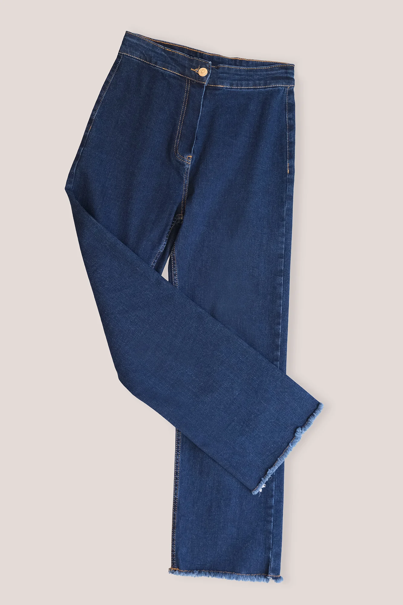 DENIM TROUSERS WITH FRINGED CUFF - Image 8
