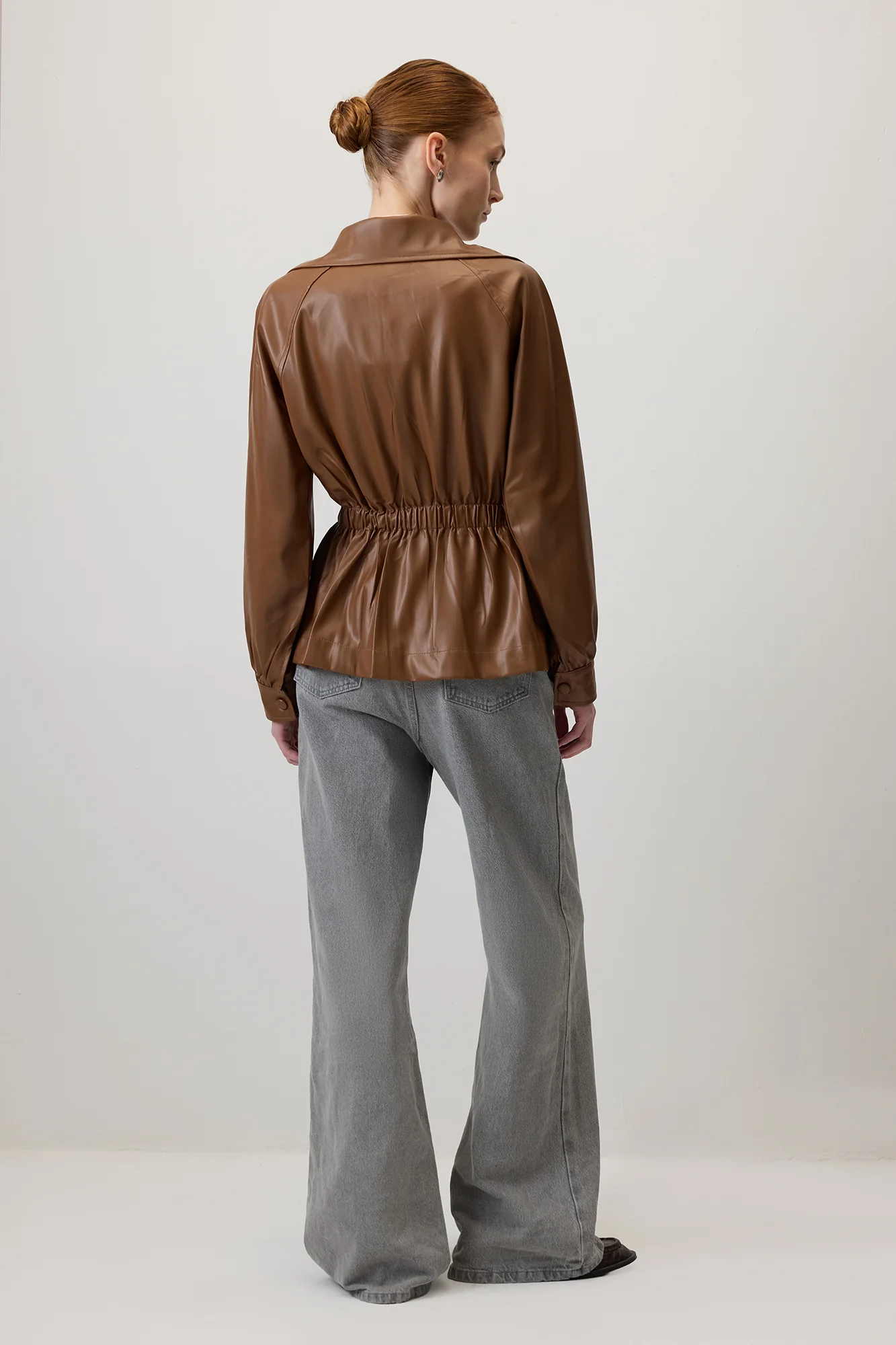 DOUBLE-BREASTED JACKET WITH ELASTIC WAIST - Image 3