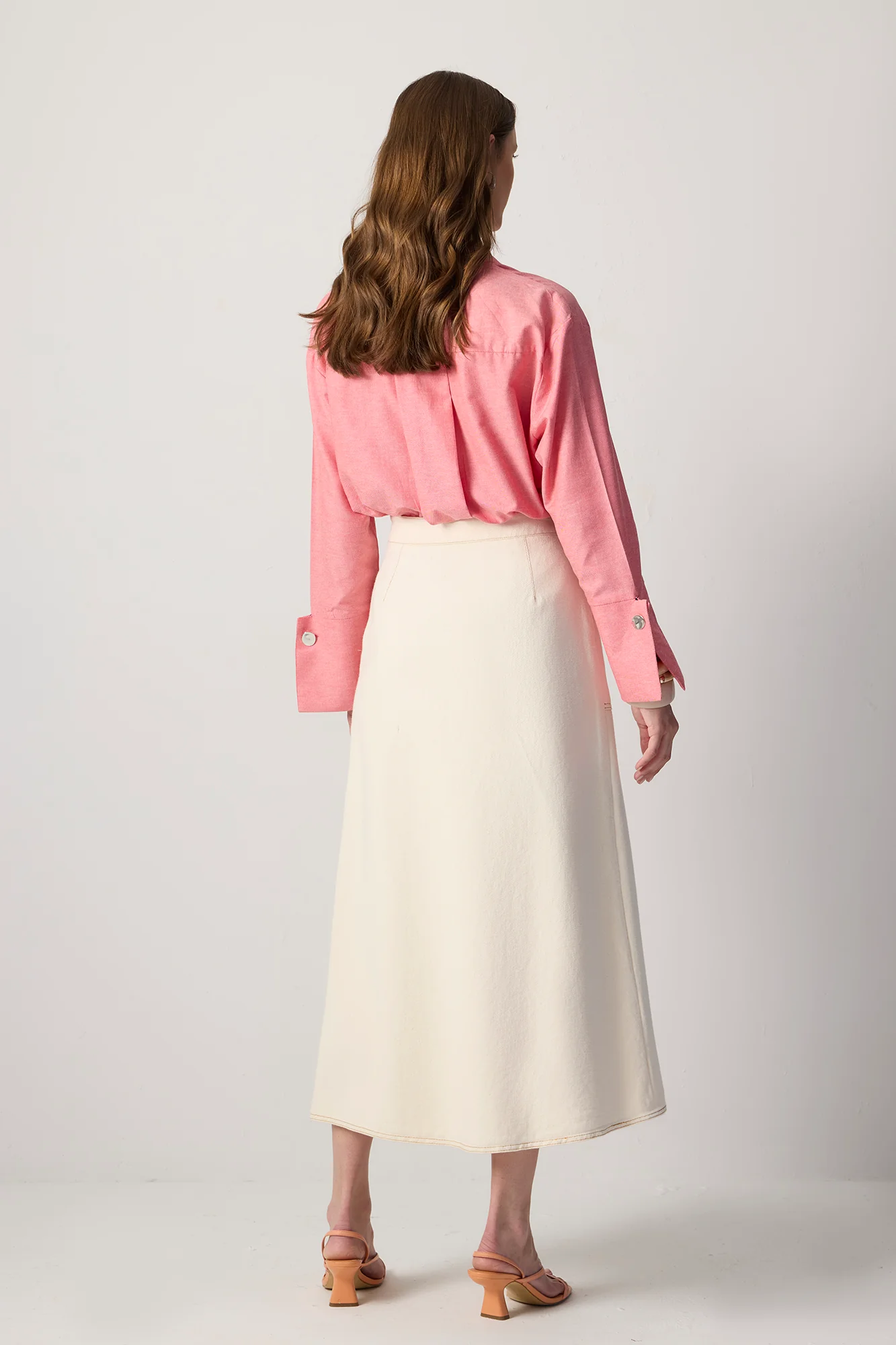 DOUBLE BREASTED NATURAL DENIM SKIRT - Image 6