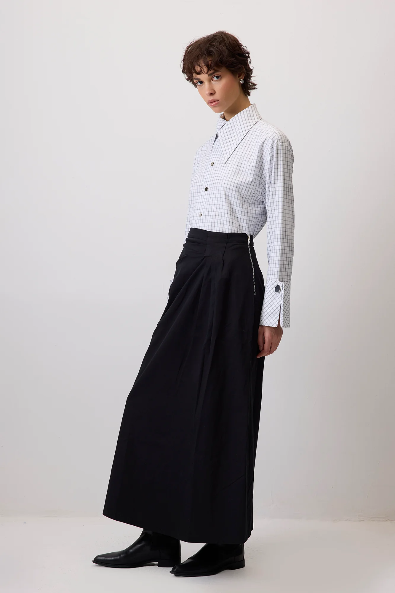 DRAPED GABARDINE SKIRT - Image 4