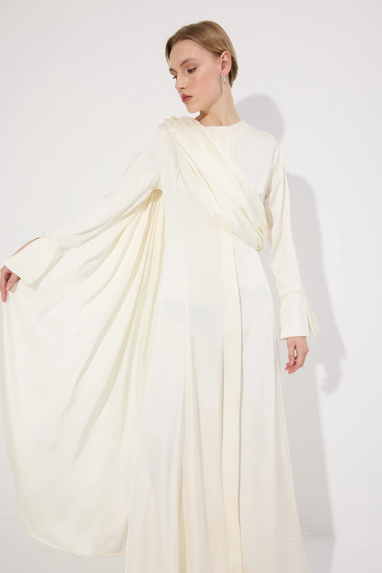 DRAPED SATIN SKIRT - Image 2