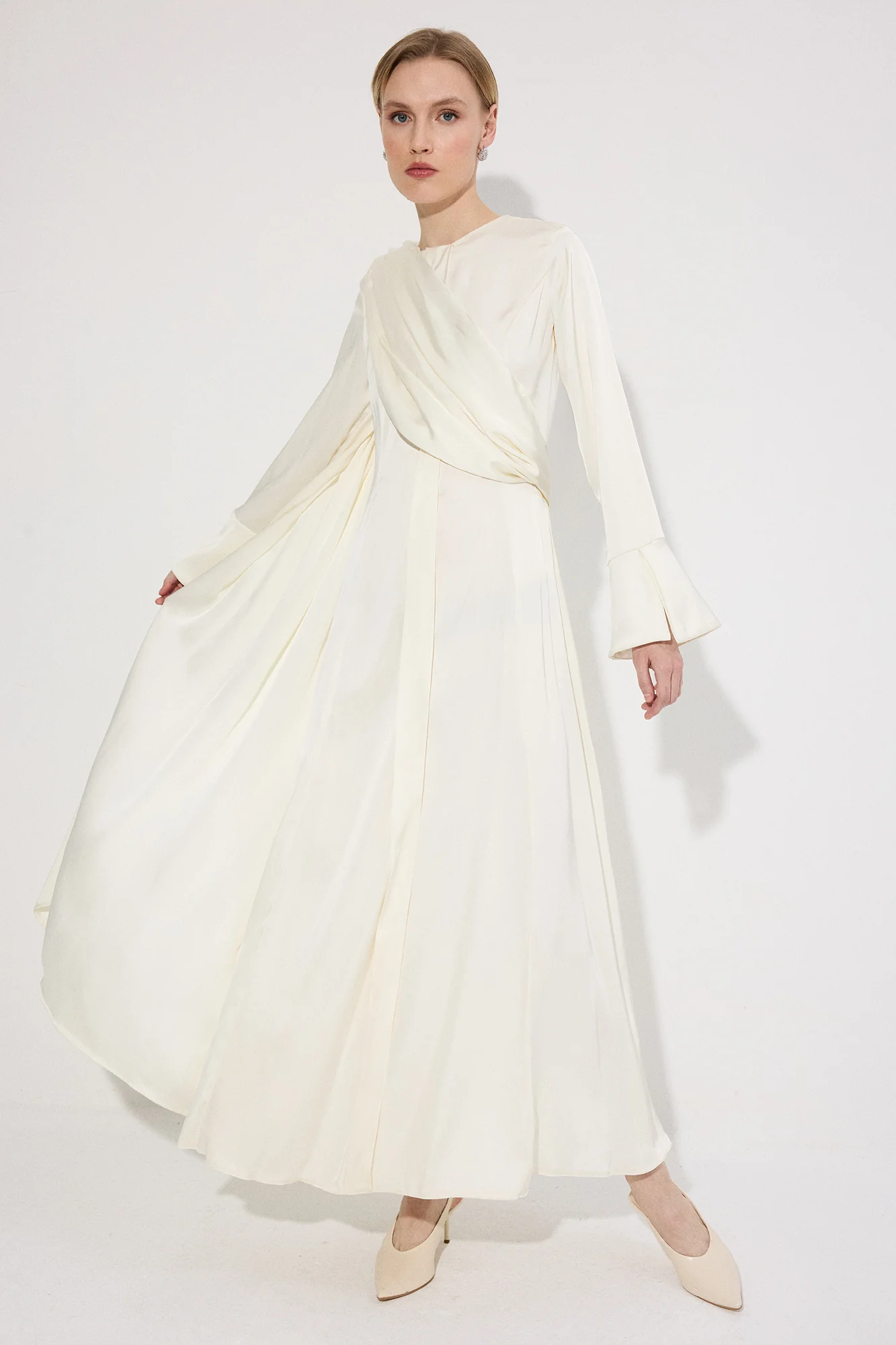 DRAPED SATIN SKIRT - Image 4