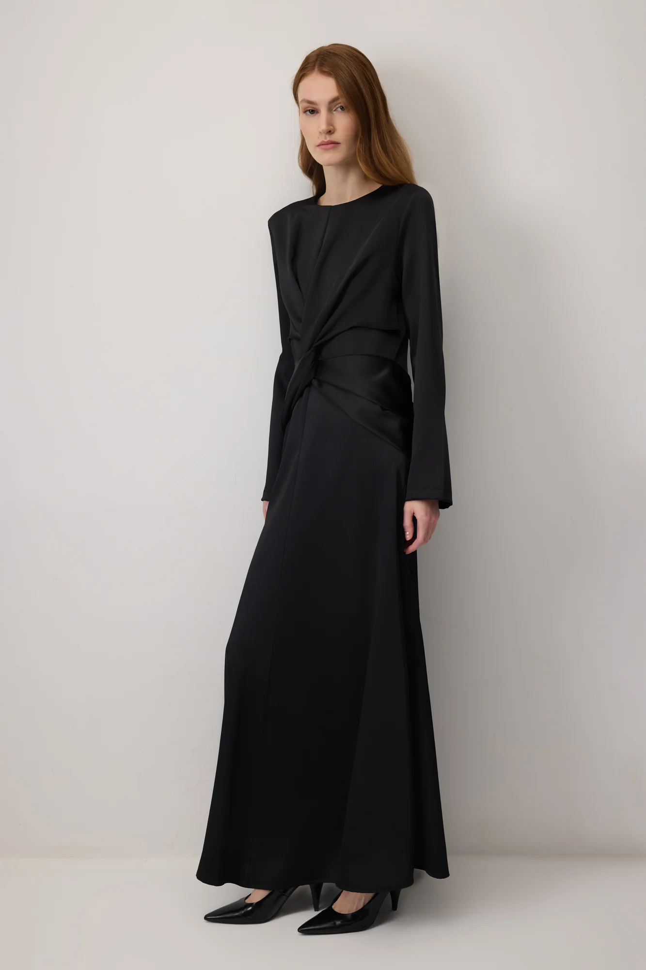DROPED SATIN DRESS - Image 4