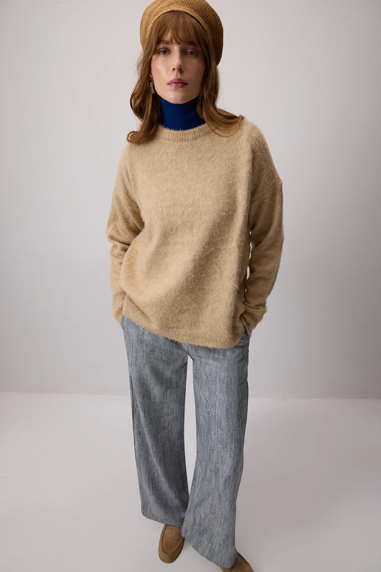 ELASTIC WAIST JACQUARD TROUSERS - Image 3