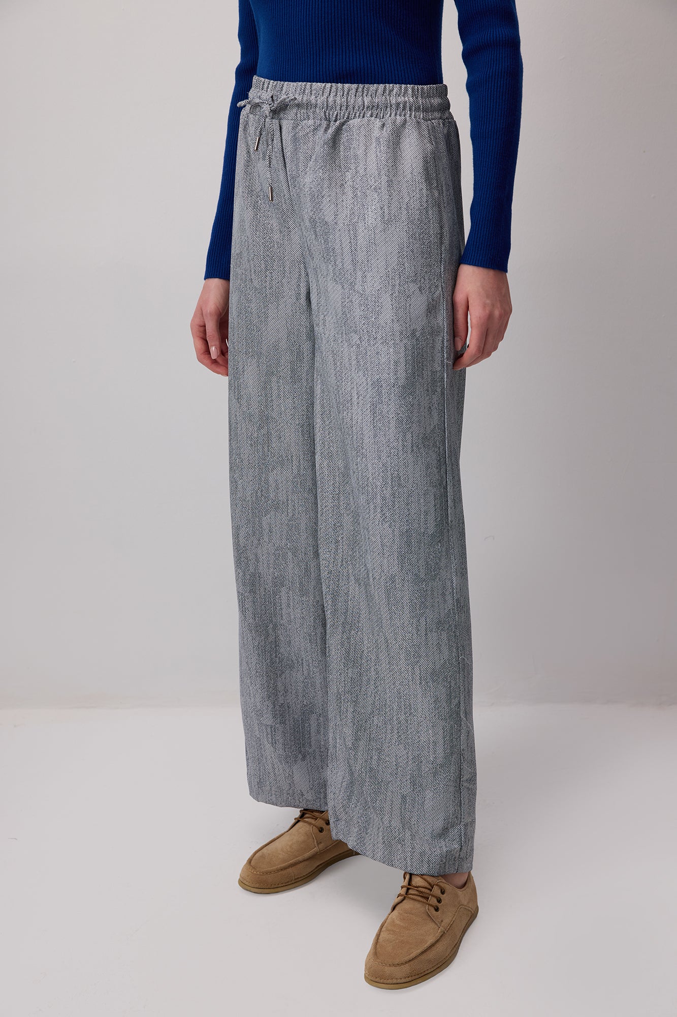 ELASTIC WAIST JACQUARD TROUSERS - Image 4