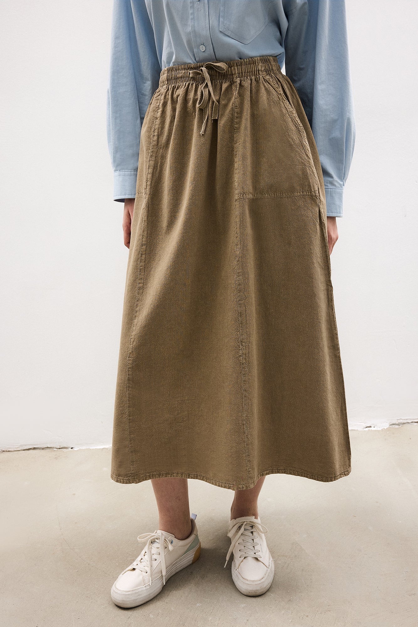 ELASTIC WAIST SKIRT WITH POCKETS - Image 4