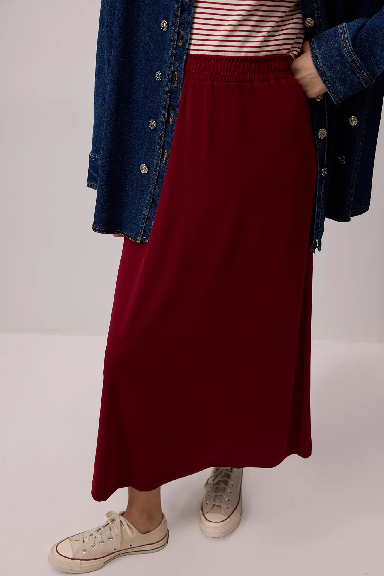 ELASTIC WAISTED BASIC SKIRT - Image 3