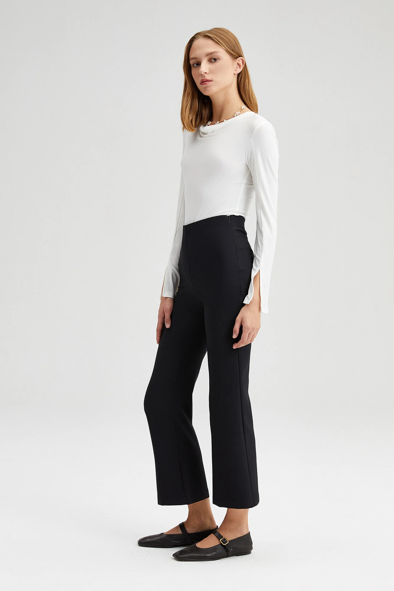 ELASTIC WAISTED CREPE TROUSERS - Image 2