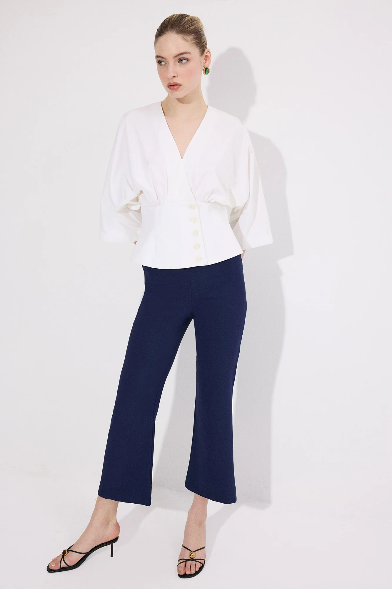 ELASTIC WAISTED CREPE TROUSERS - Image 3
