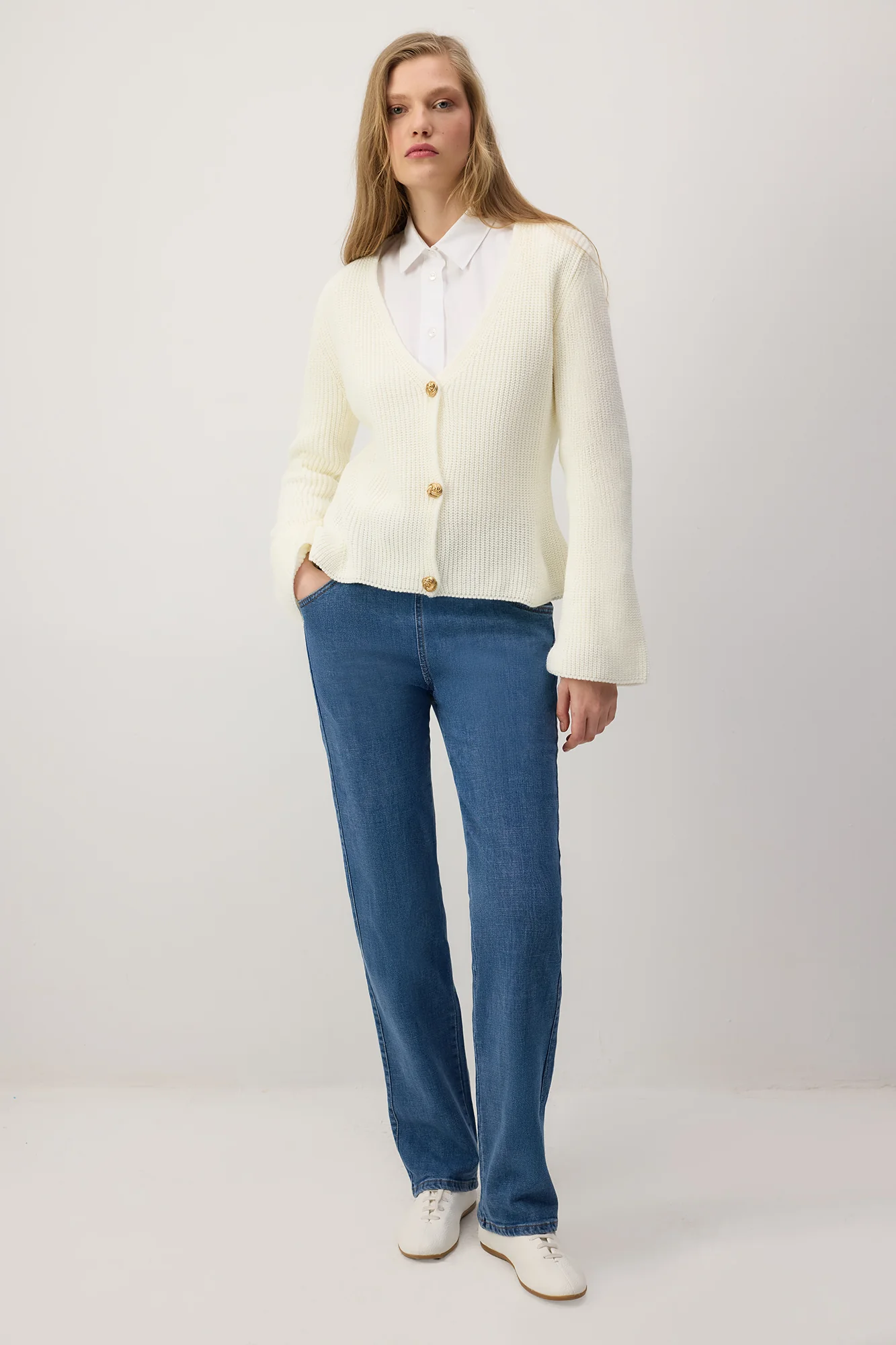 ELASTICATED WAIST DENIM TROUSERS - Image 3