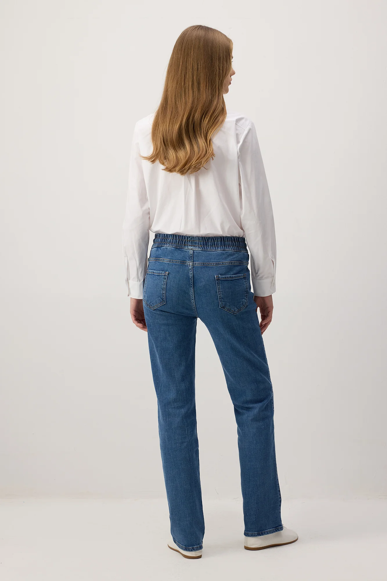 ELASTICATED WAIST DENIM TROUSERS - Image 6