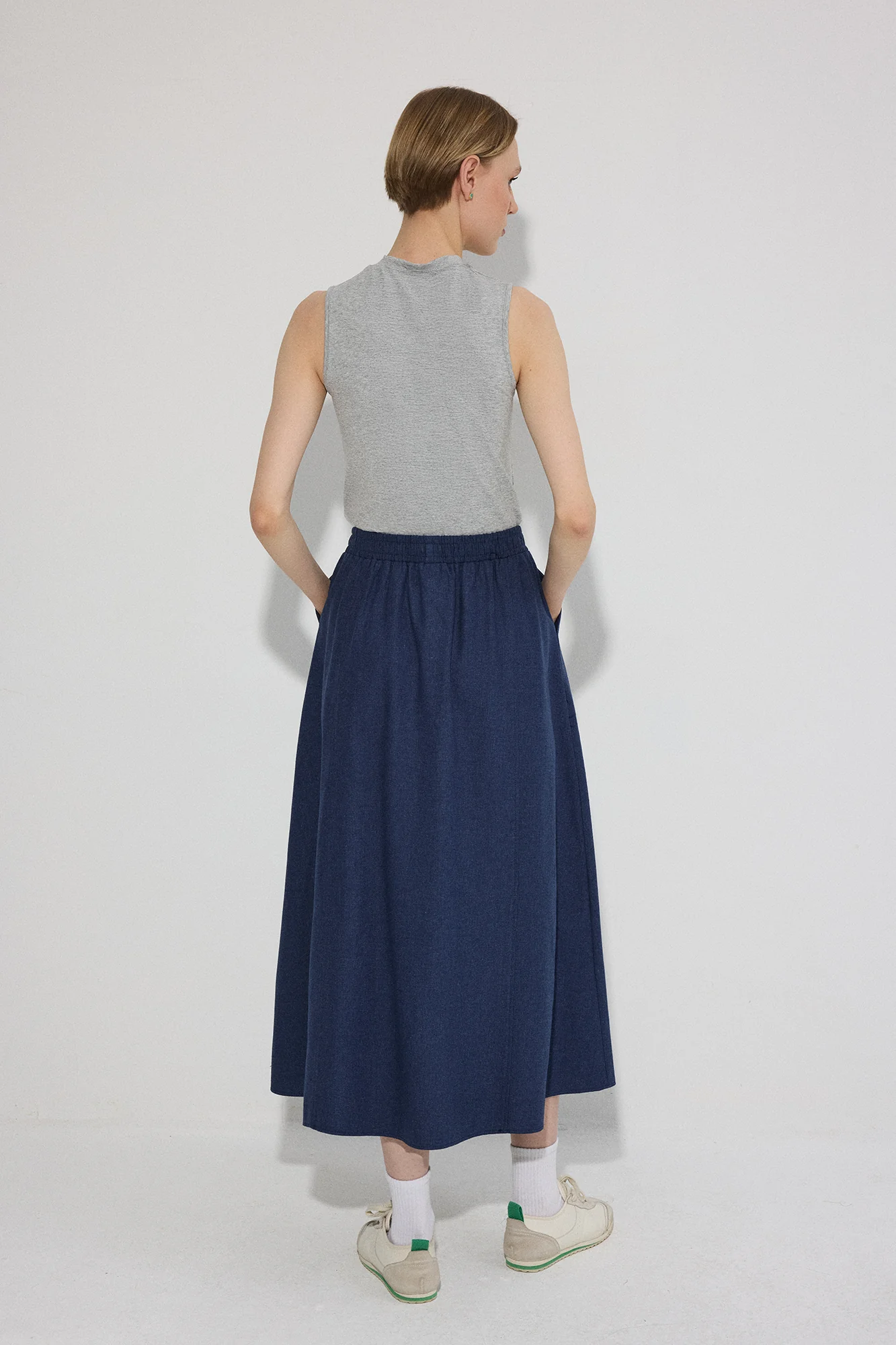 ELASTICATED WAIST LINEN SKIRT - Image 5