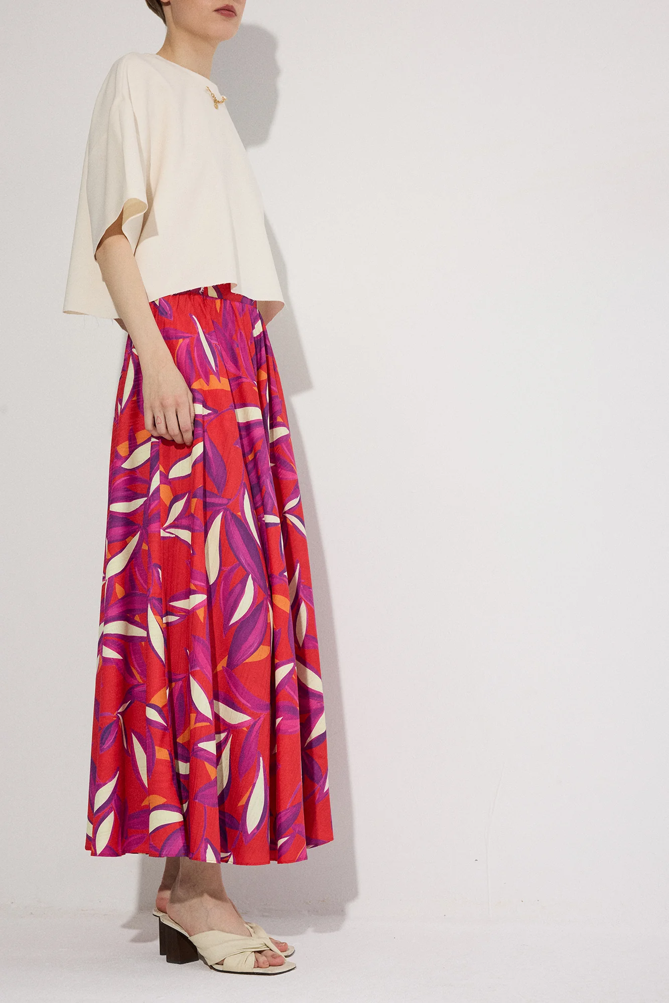 ELASTICATED WAIST PATTERNED DRESS - Image 5