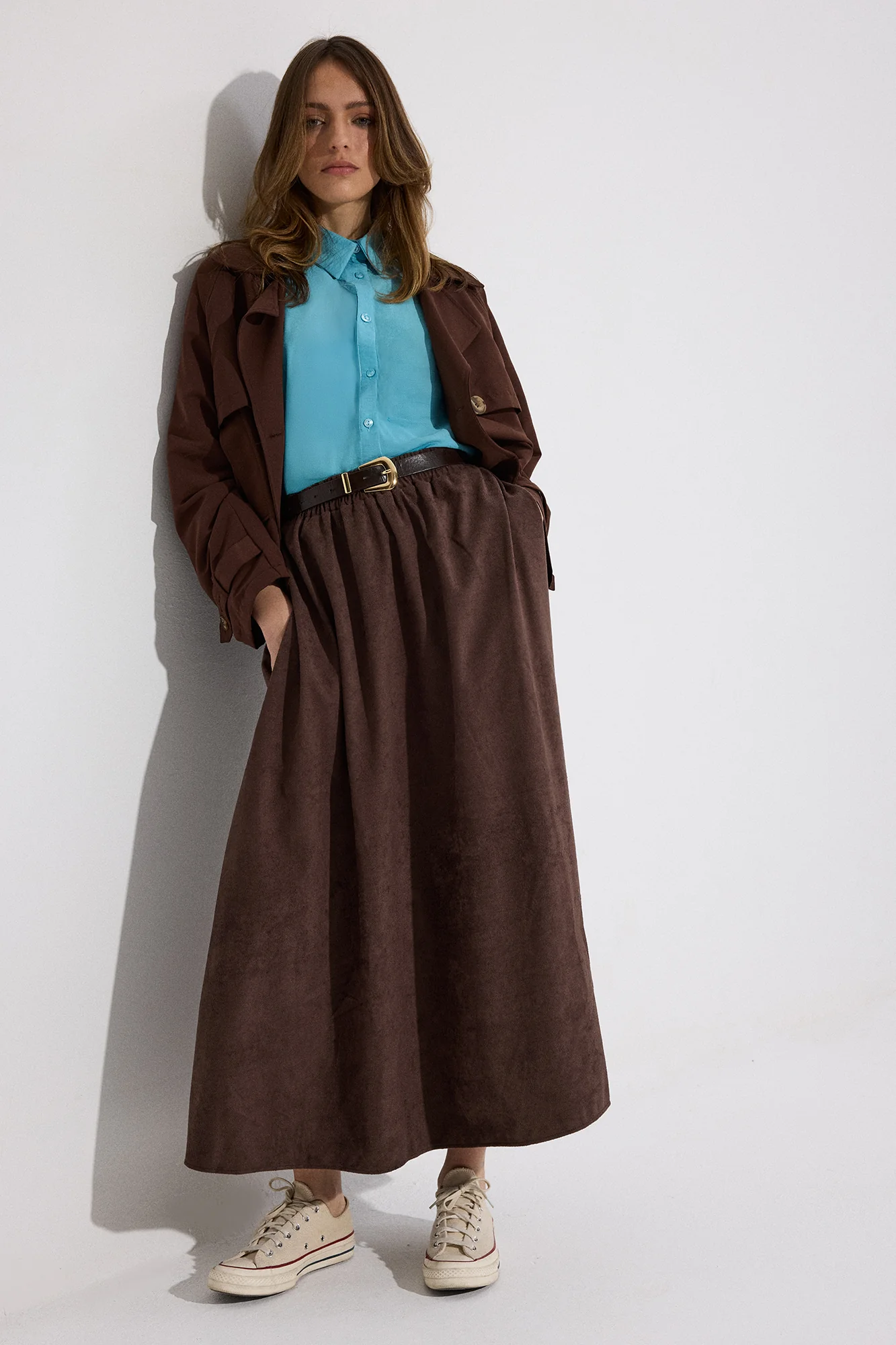 ELASTICATED WAIST SUEDE SKIRT - Image 2