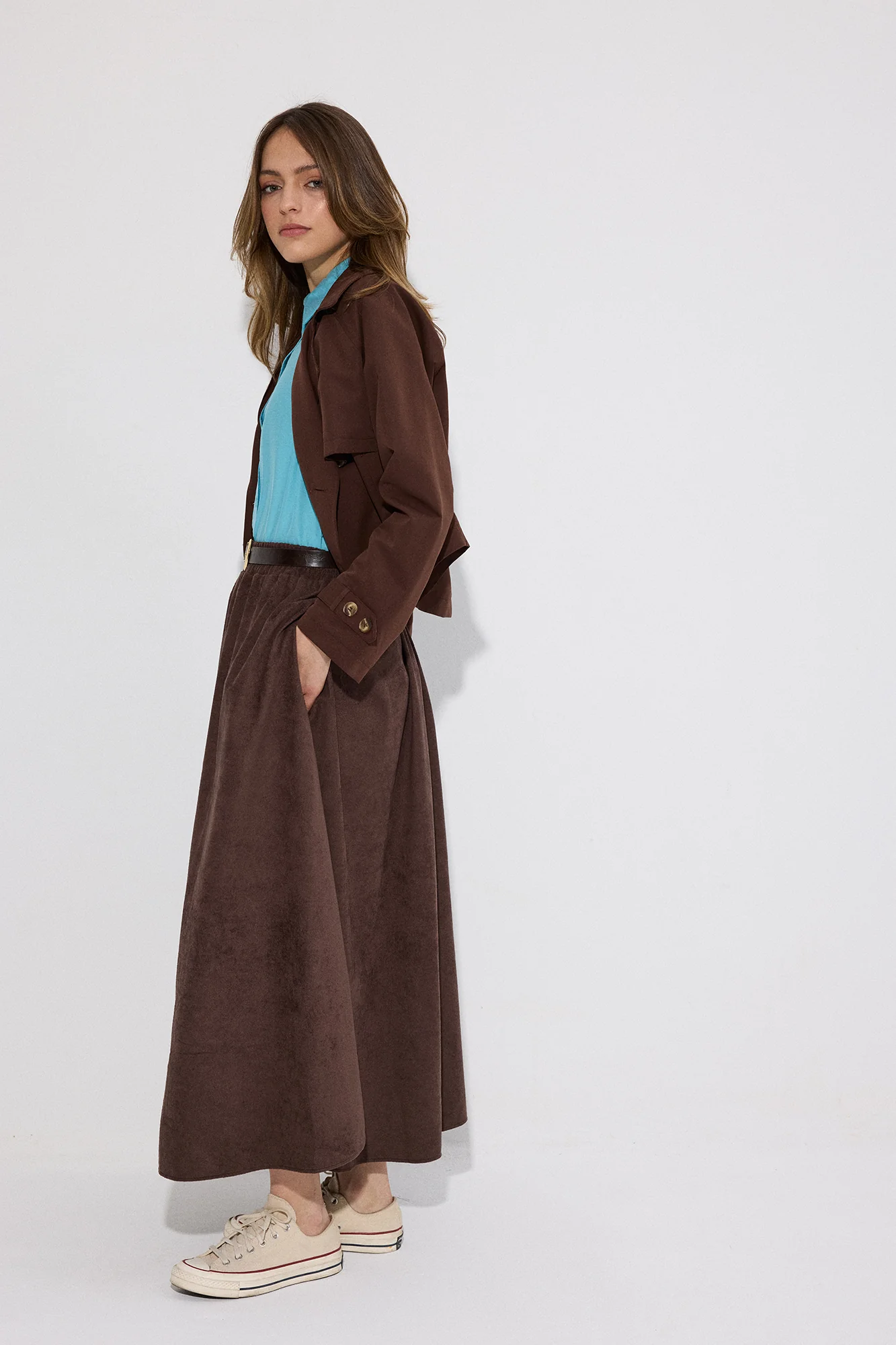 ELASTICATED WAIST SUEDE SKIRT - Image 4