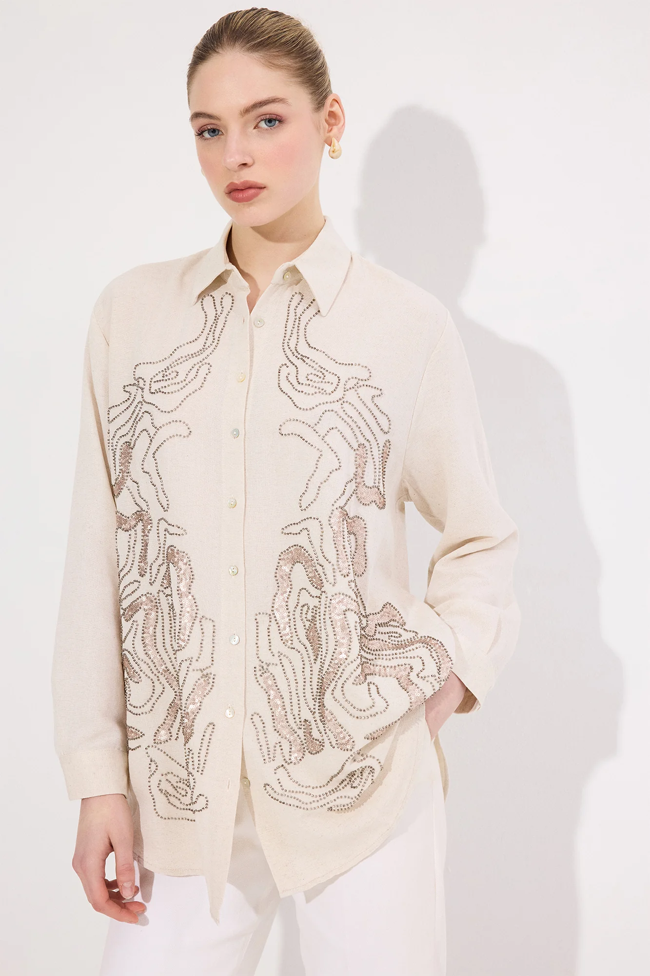 EMBROIDERED LINEN SHIRT - Image 2