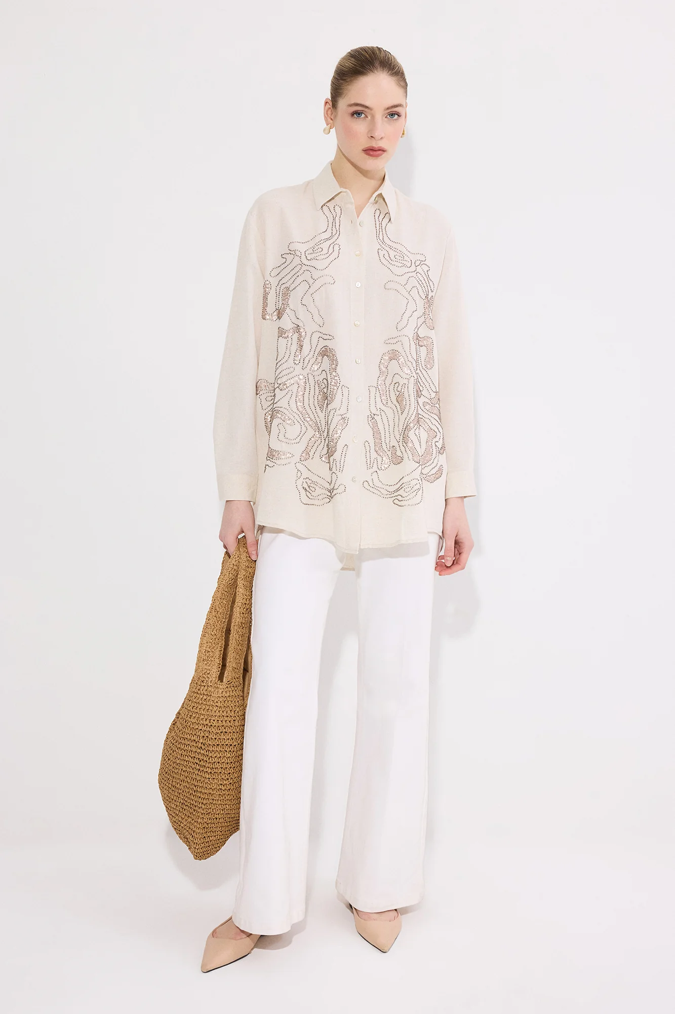EMBROIDERED LINEN SHIRT - Image 3